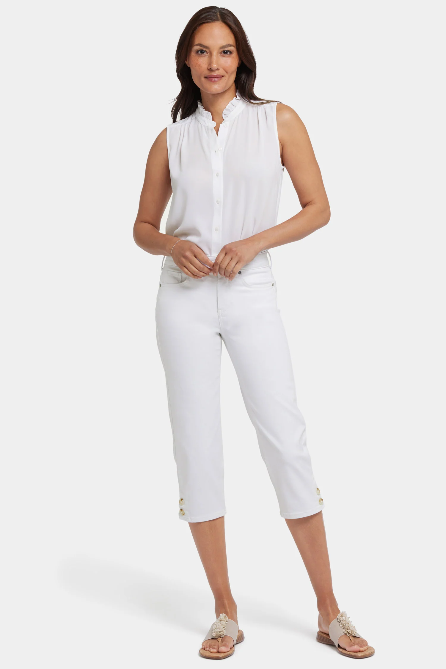 Marilyn Straight Crop Jeans - Optic White - Image 5
