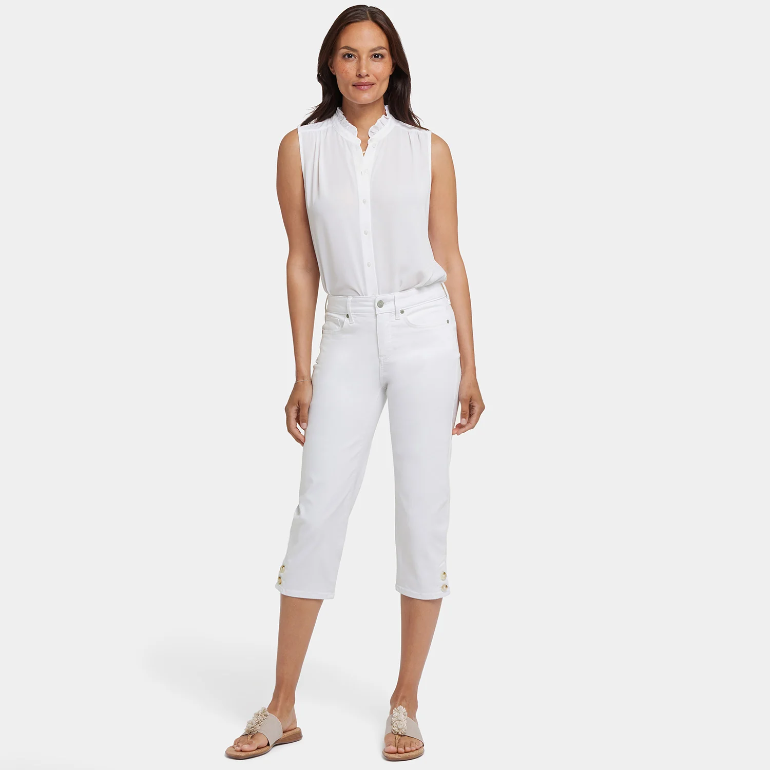 Marilyn Straight Crop Jeans - Optic White - Image 7