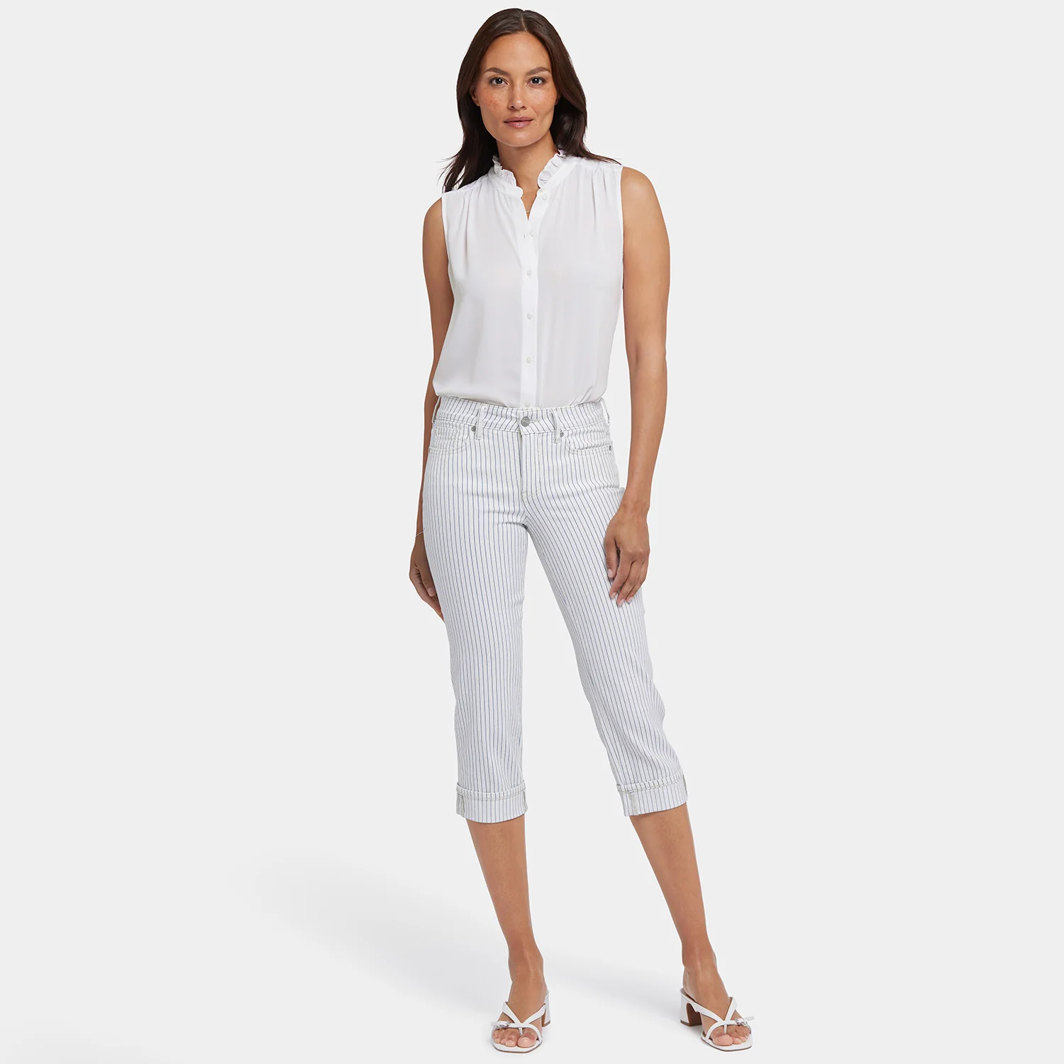 Marilyn Straight Crop Jeans - Palencia Stripe - Image 7