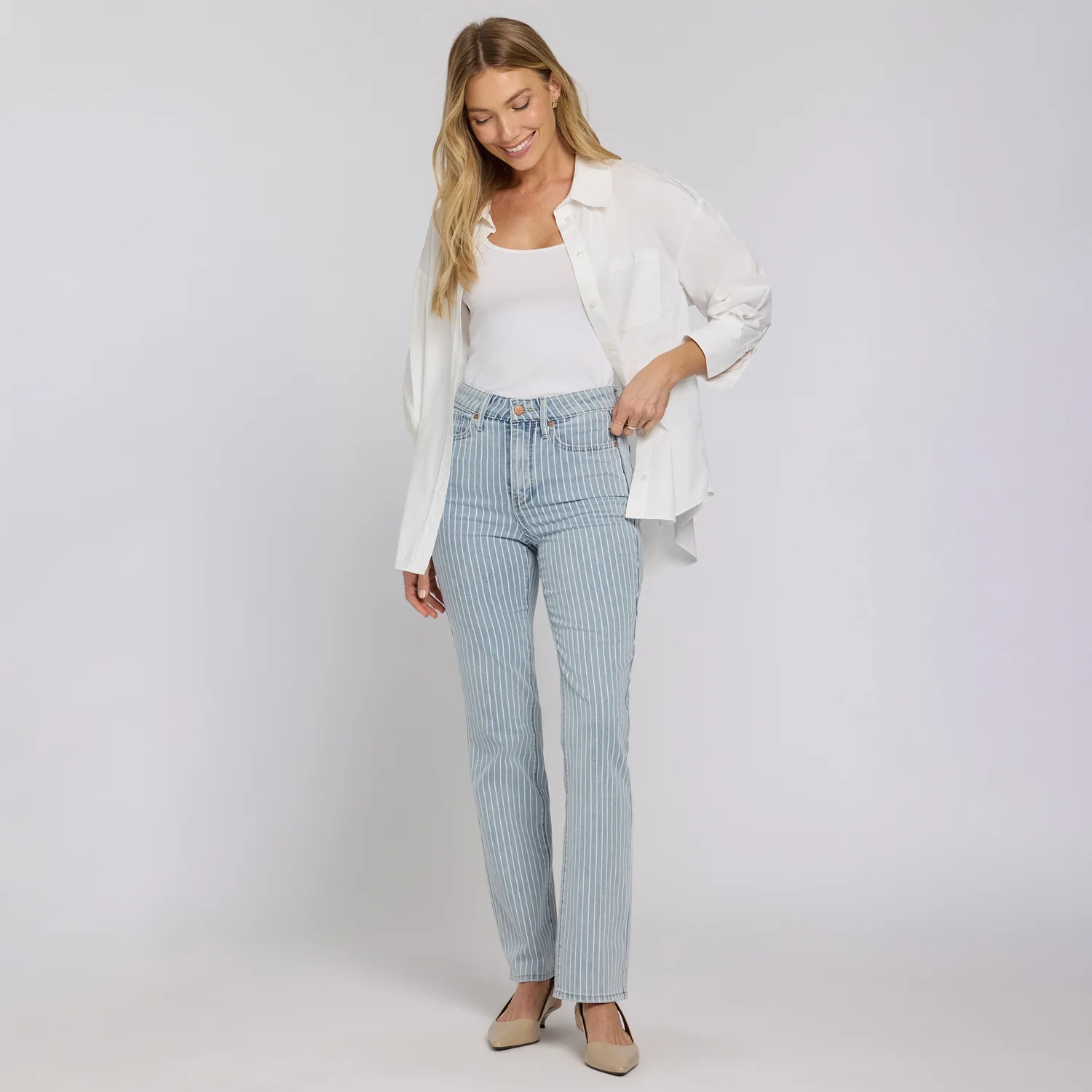 Marilyn Straight Jeans - Azure Stripe - Image 6
