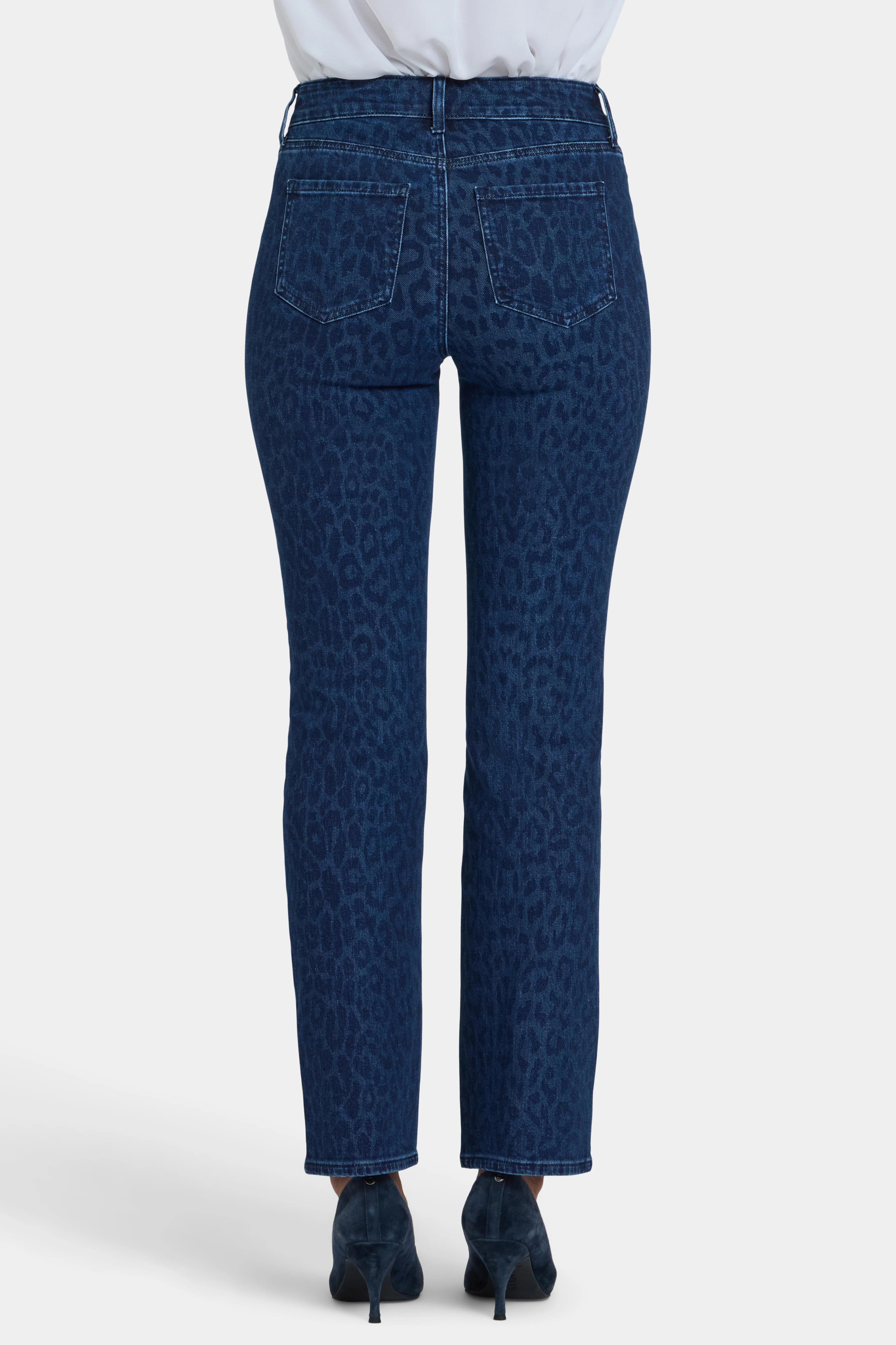 Marilyn Straight Jeans - Dark Denim Leopard - Image 3