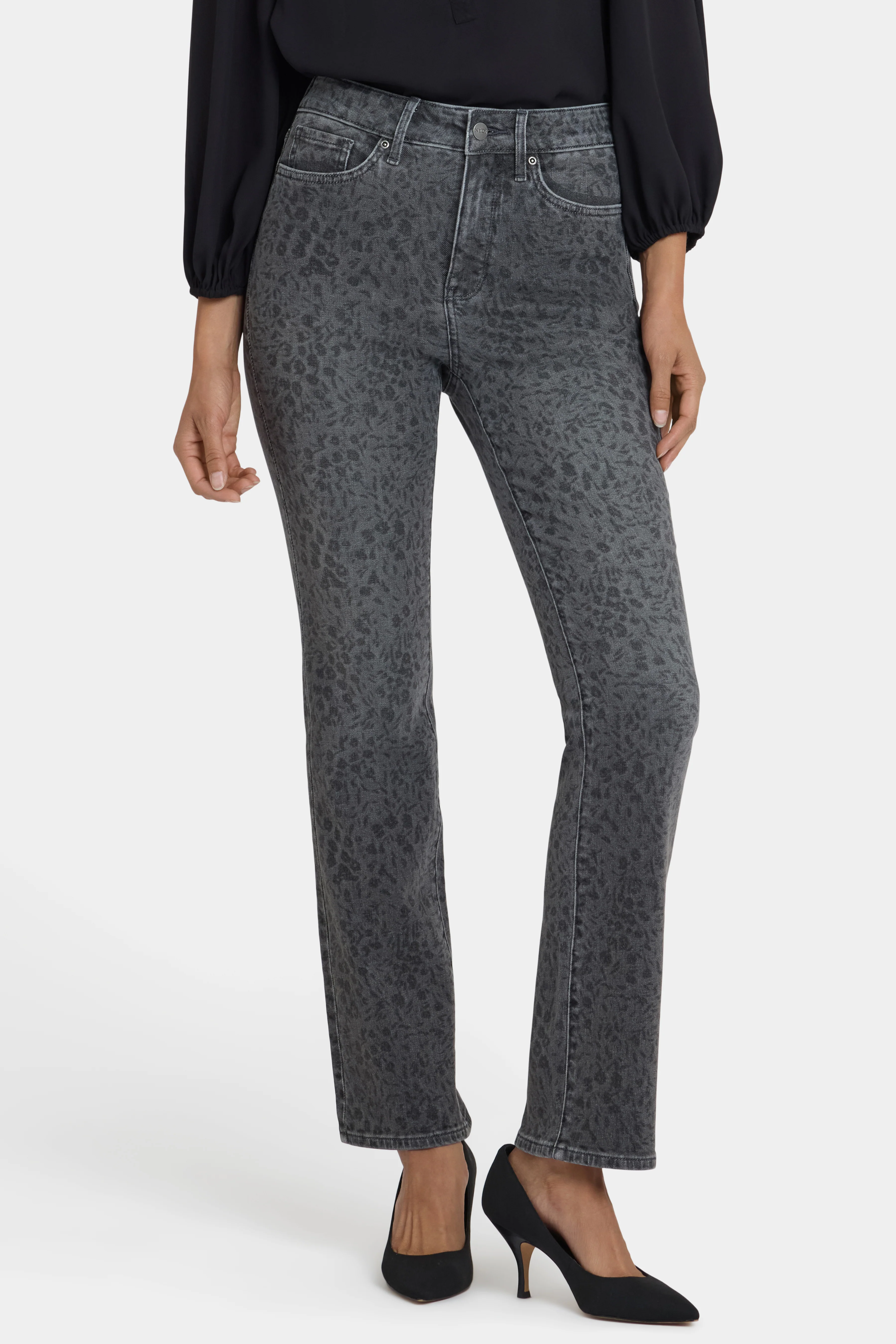 Marilyn Straight Jeans - Grey Daniela Ditsy - Image 5