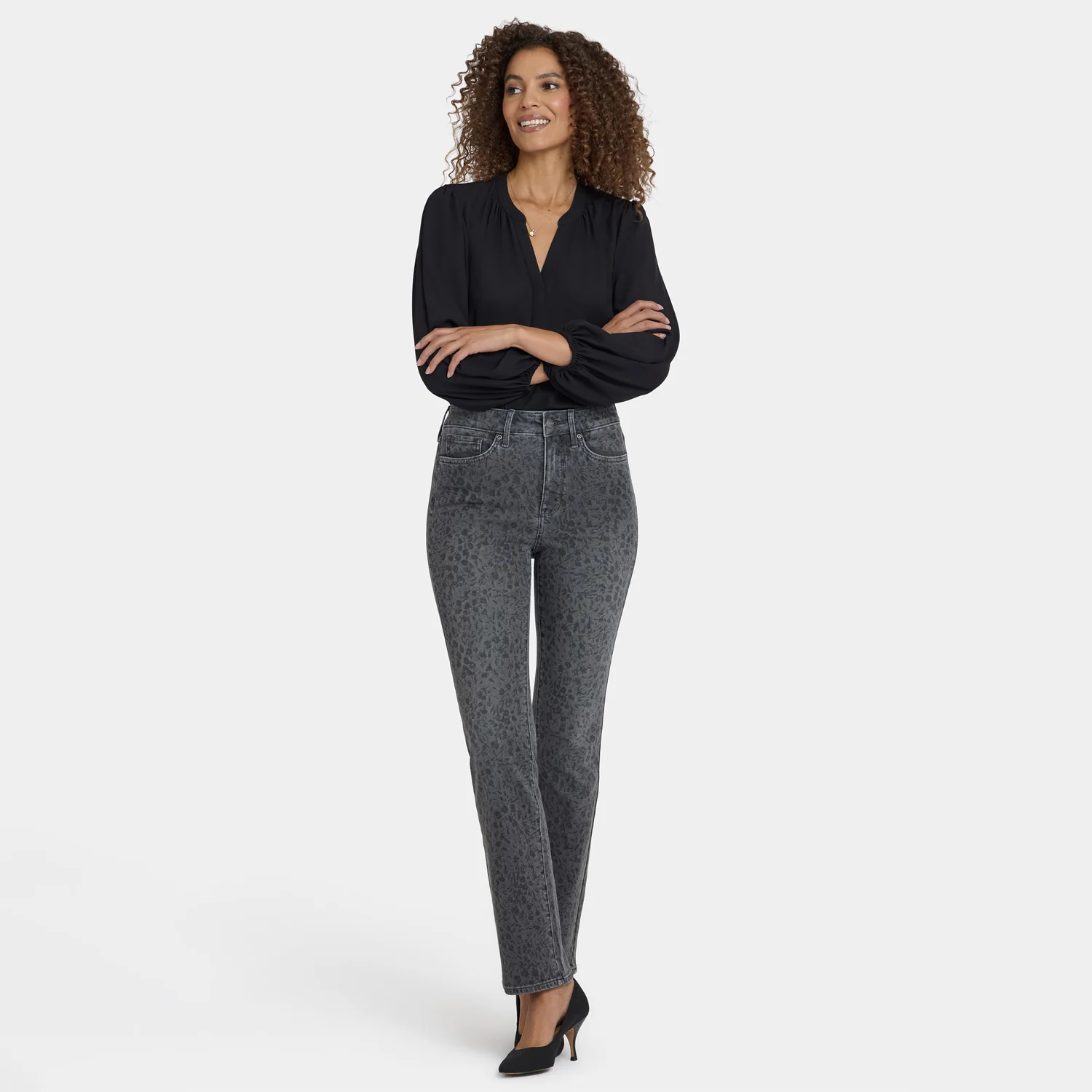 Marilyn Straight Jeans - Grey Daniela Ditsy - Image 6