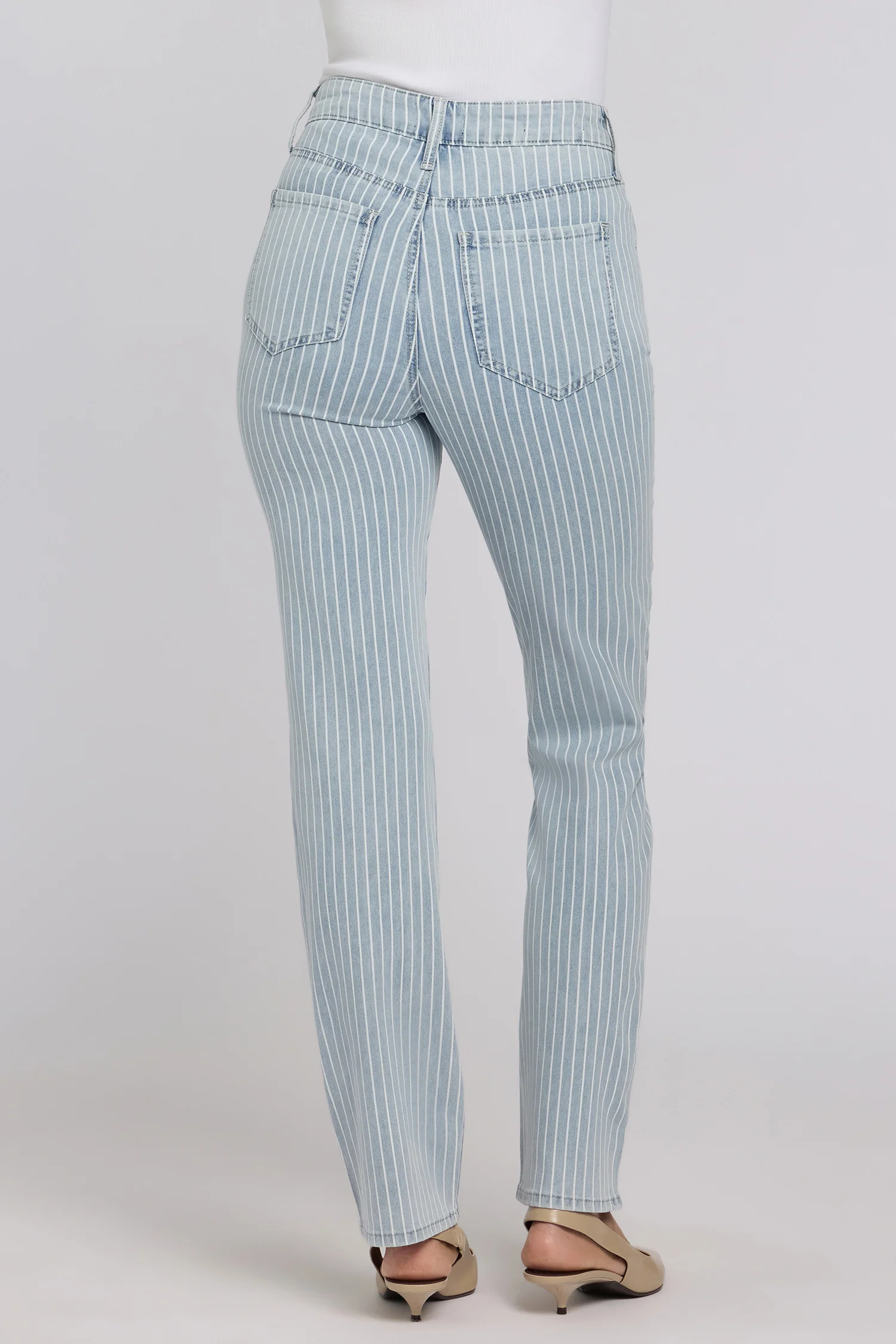 Marilyn Straight Jeans In Petite - Azure Stripe - Image 2