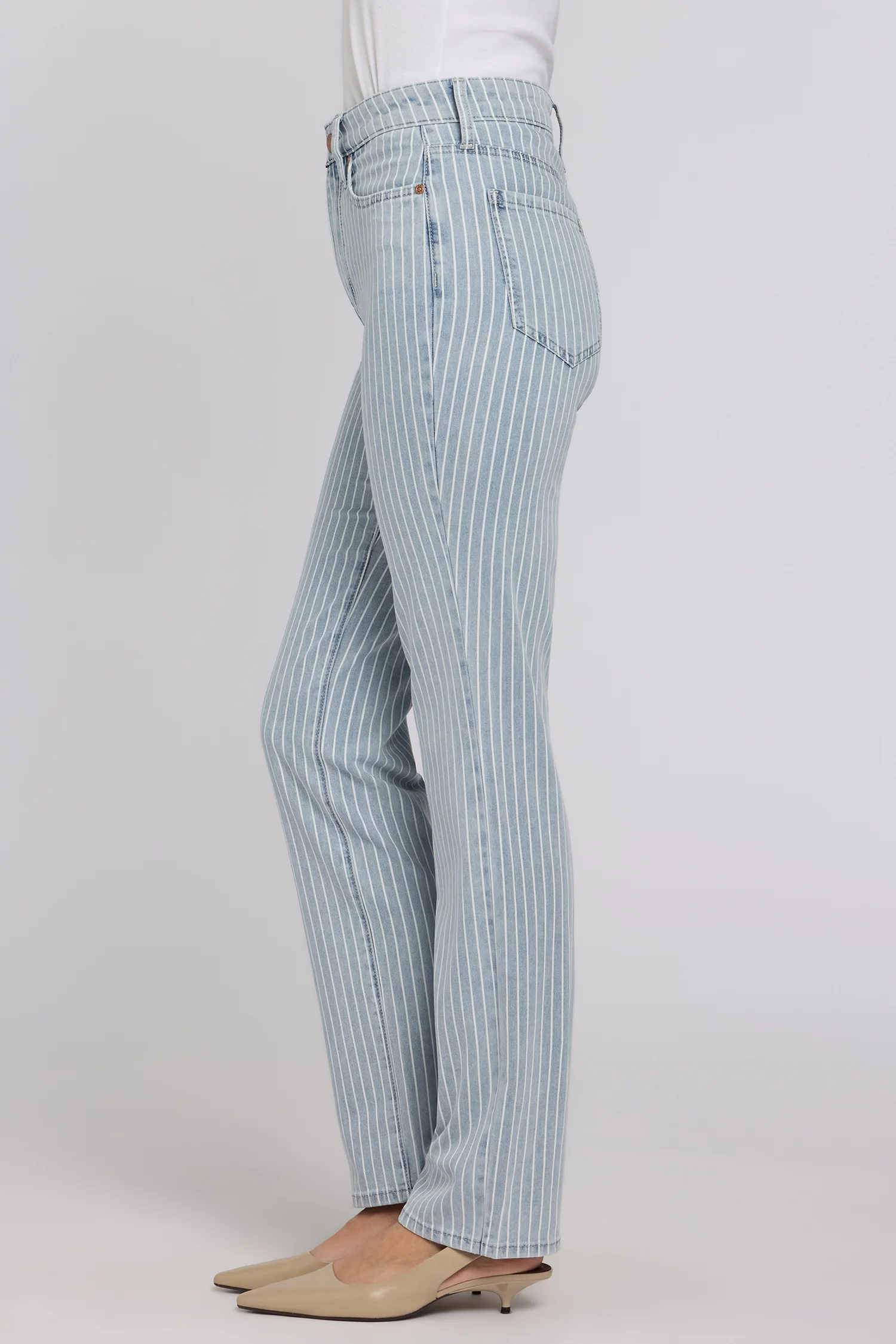 Marilyn Straight Jeans In Petite - Azure Stripe - Image 3