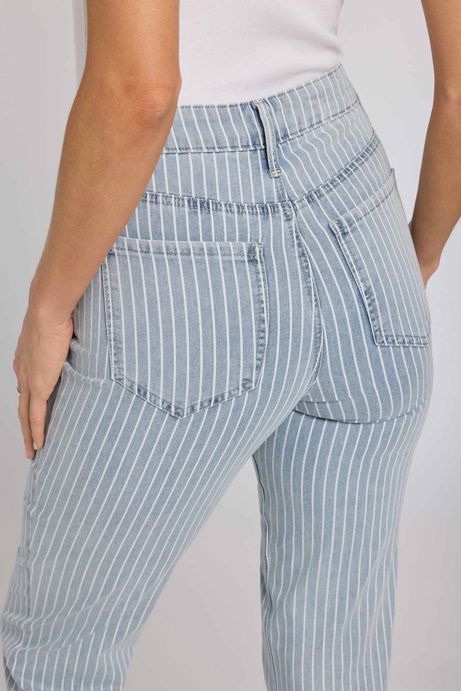 Marilyn Straight Jeans In Petite - Azure Stripe - Image 5