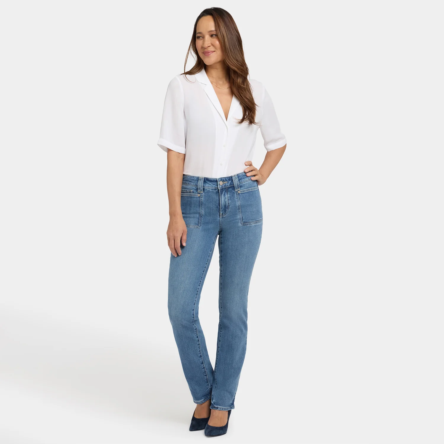 Marilyn Straight Jeans In Petite - Bastille Sea - Image 6