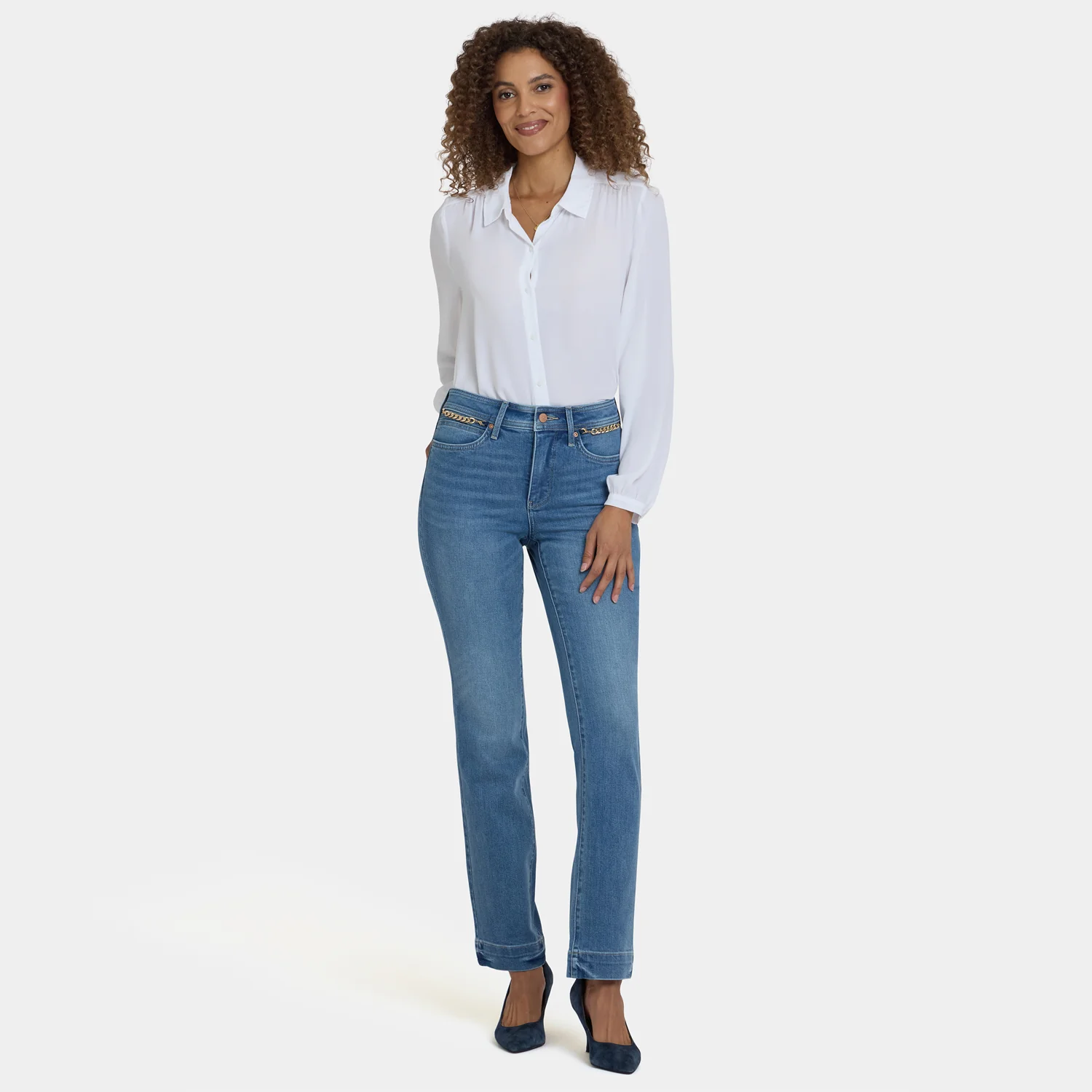 Marilyn Straight Jeans In Petite - Bastille Sea - Image 6