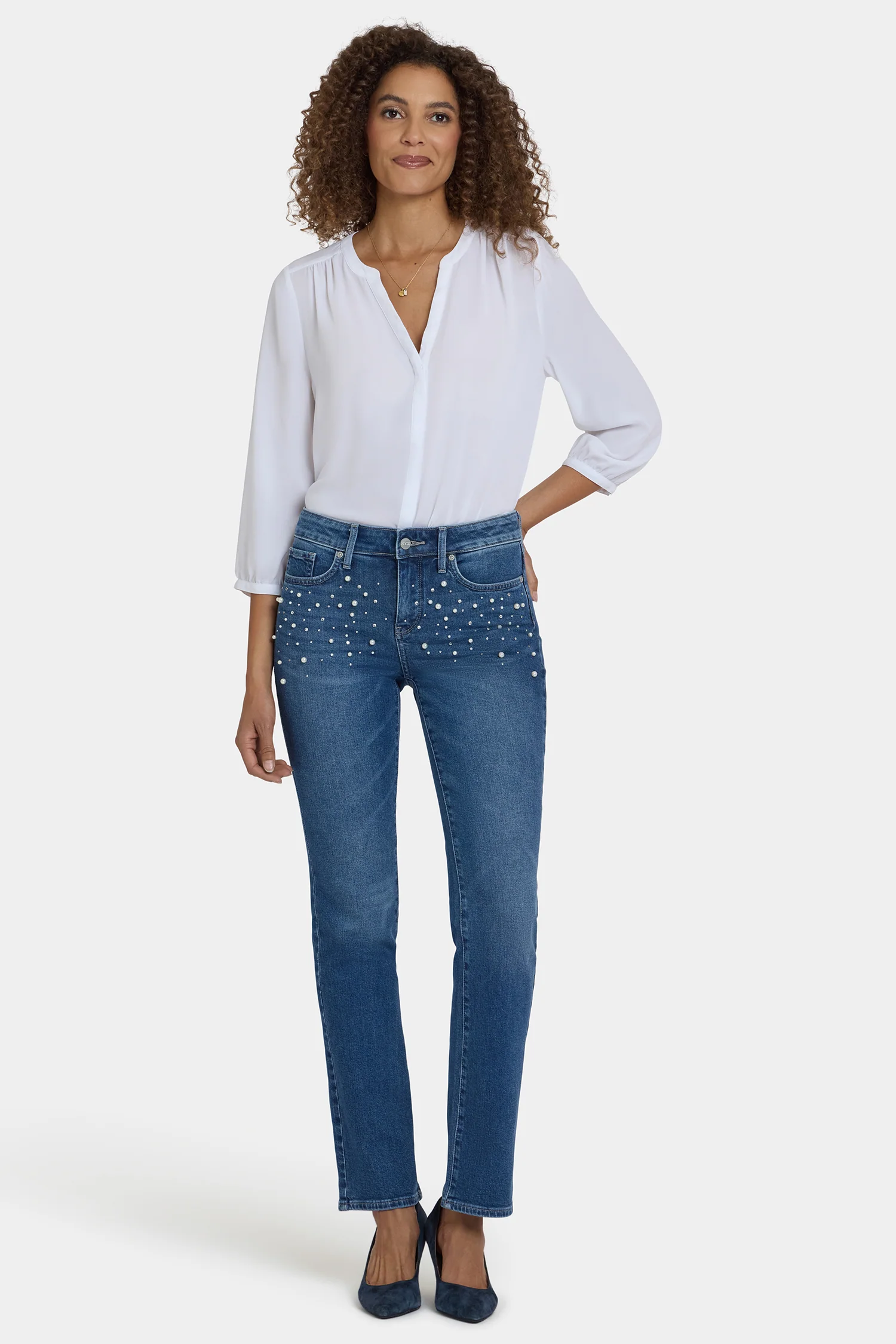 Marilyn Straight Jeans In Petite - Lake Notre-Dame