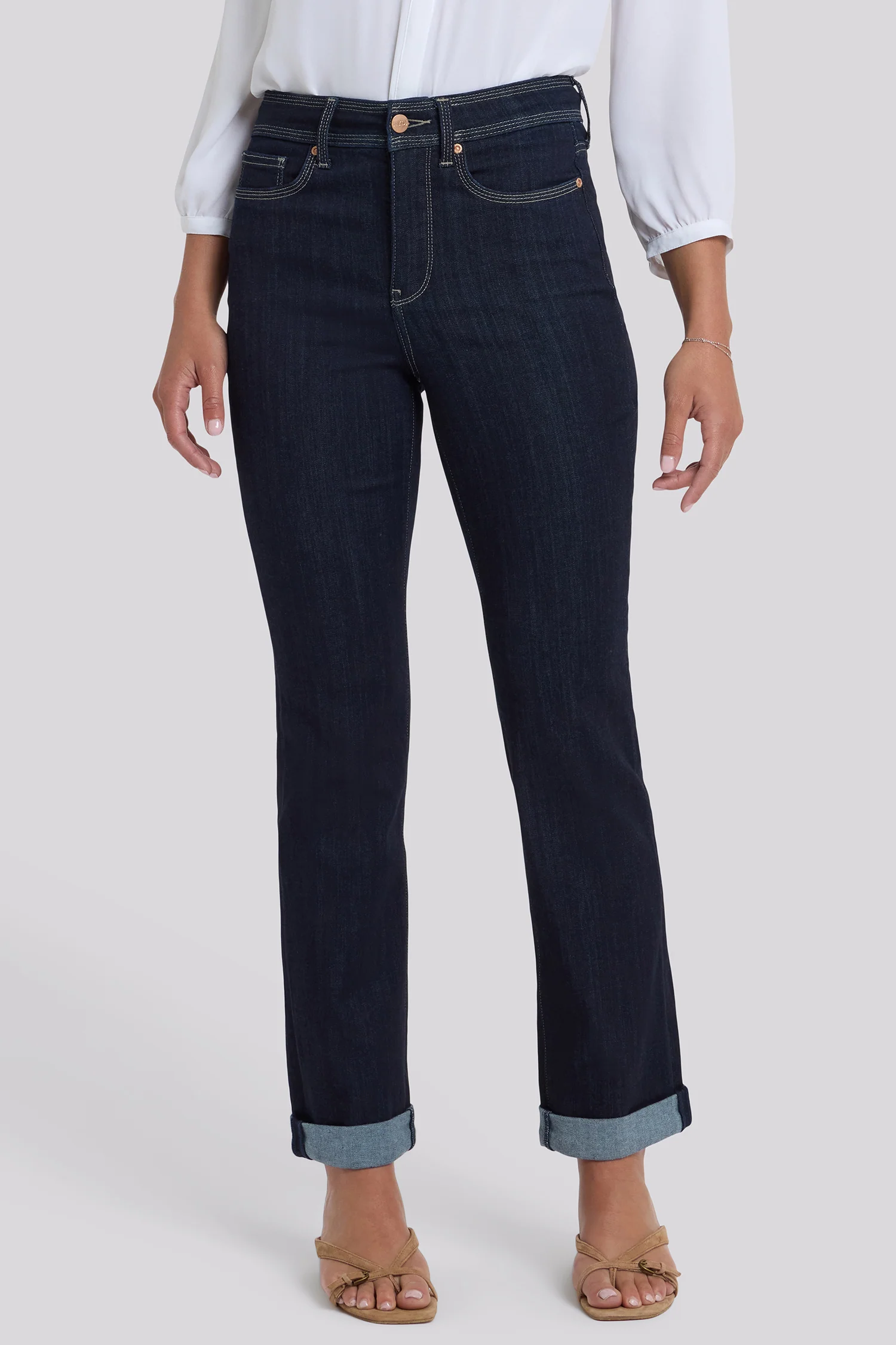 Marilyn Straight Jeans In Petite - Morning Tides - Image 4