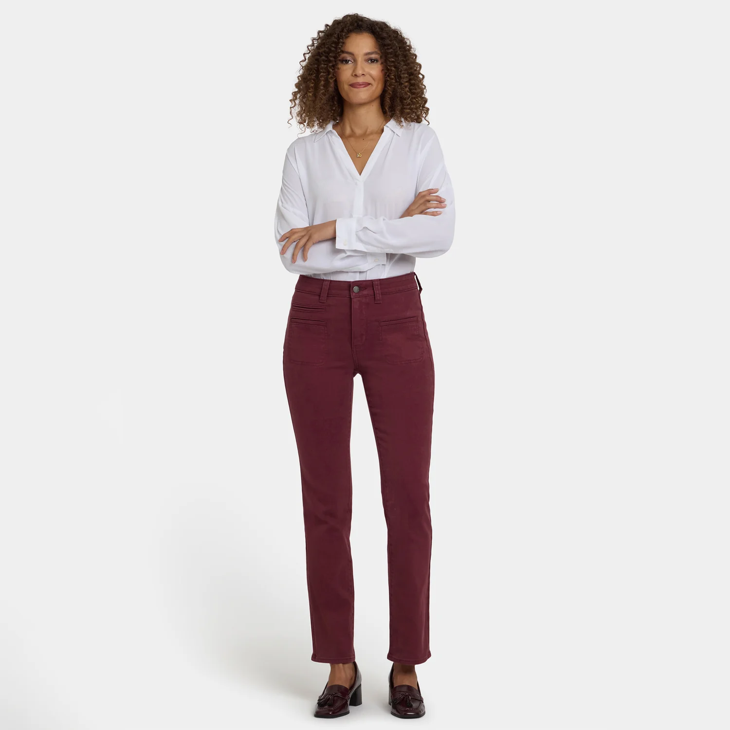 Marilyn Straight Jeans In Petite - Sienna Red - Image 6