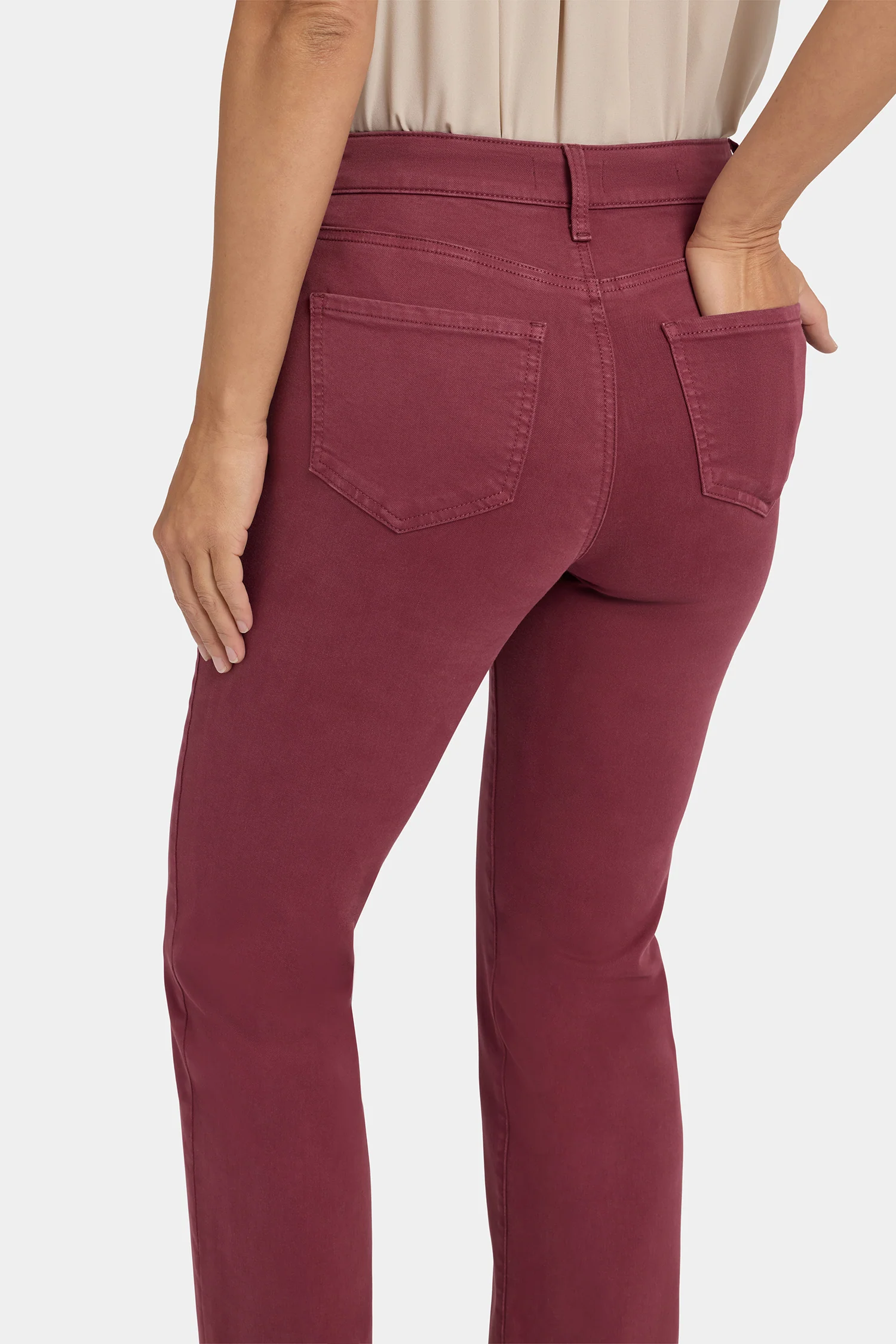 Marilyn Straight Jeans In Petite - True Burgundy - Image 5