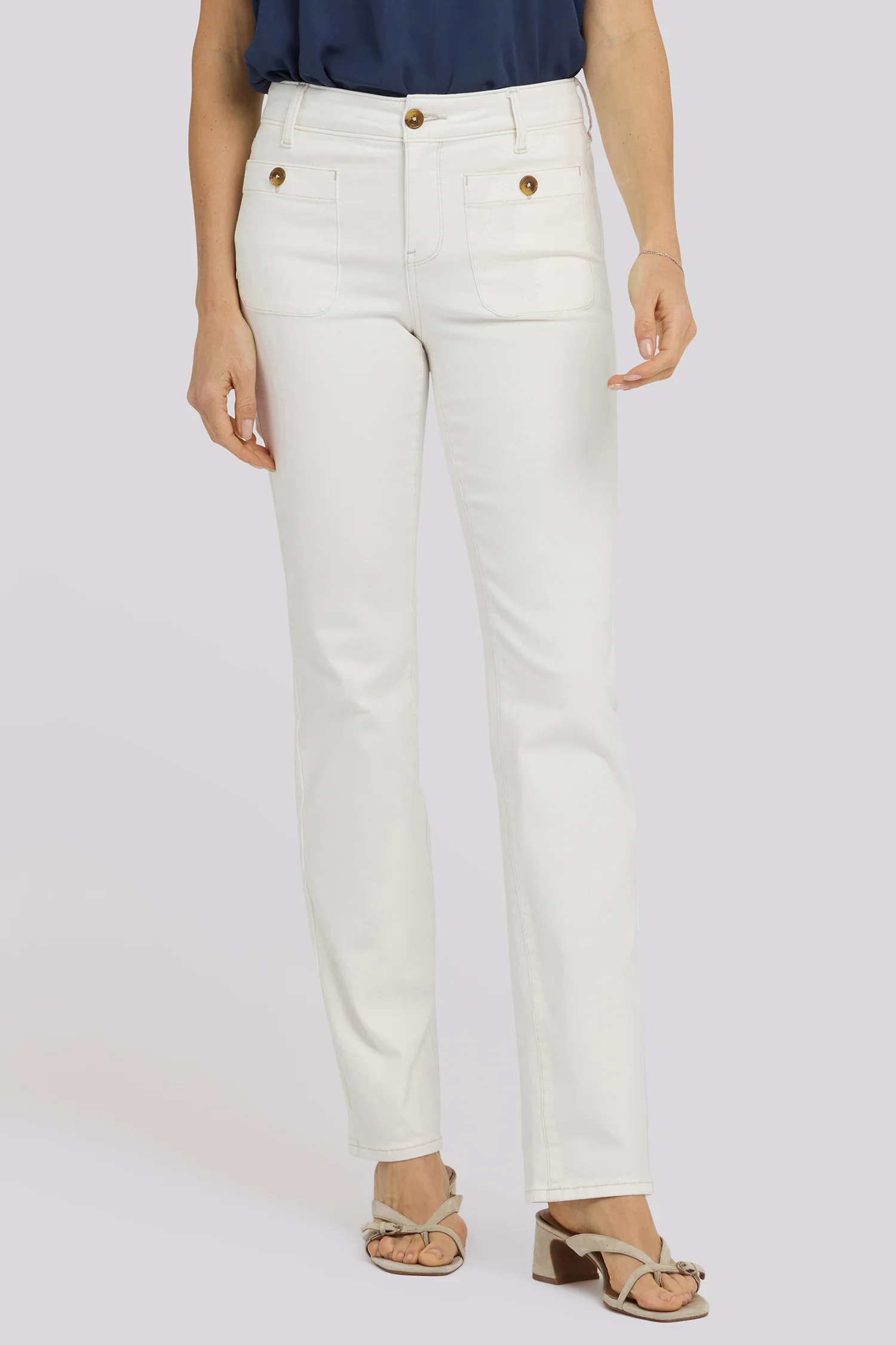 Marilyn Straight Jeans In Petite - Vintage White - Image 5