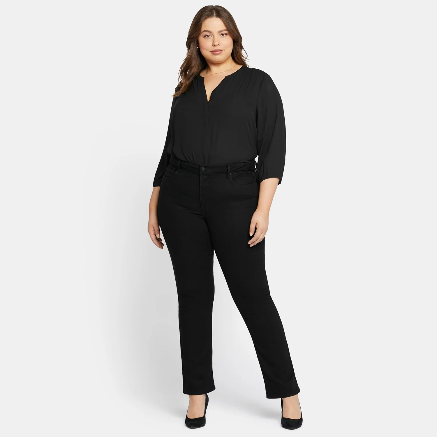 Marilyn Straight Jeans In Plus Size - Black - Image 7