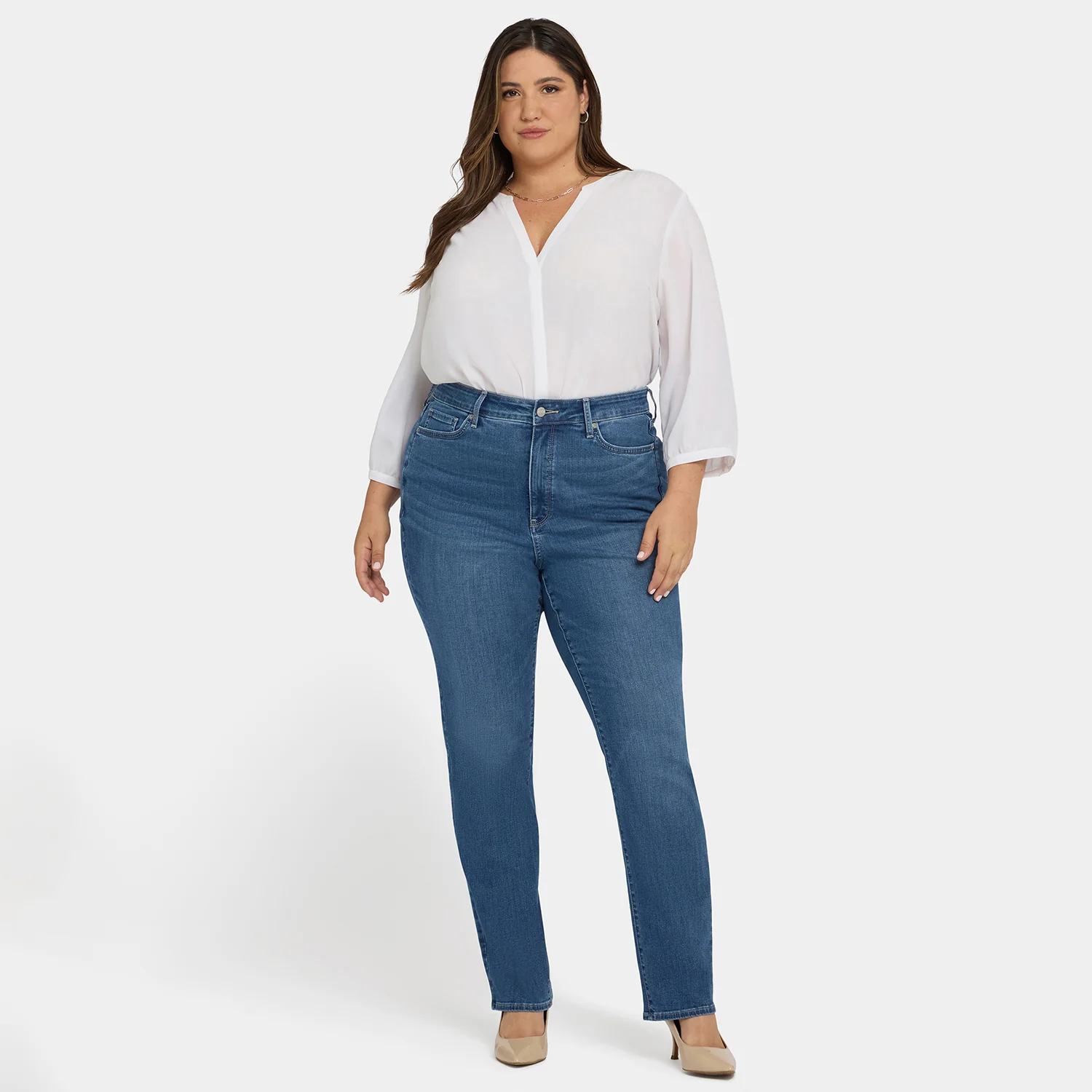 Marilyn Straight Jeans In Plus Size - Lake Notre-Dame - Image 6