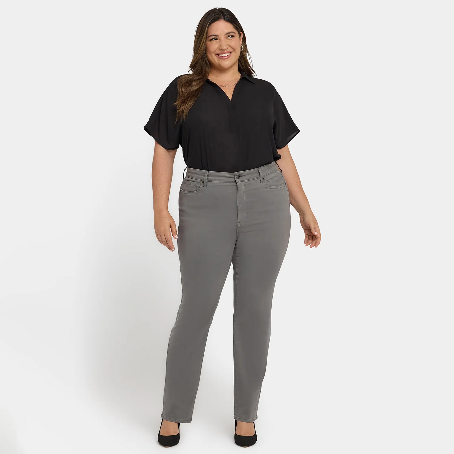 Marilyn Straight Jeans In Plus Size - Lunar Stone - Image 6