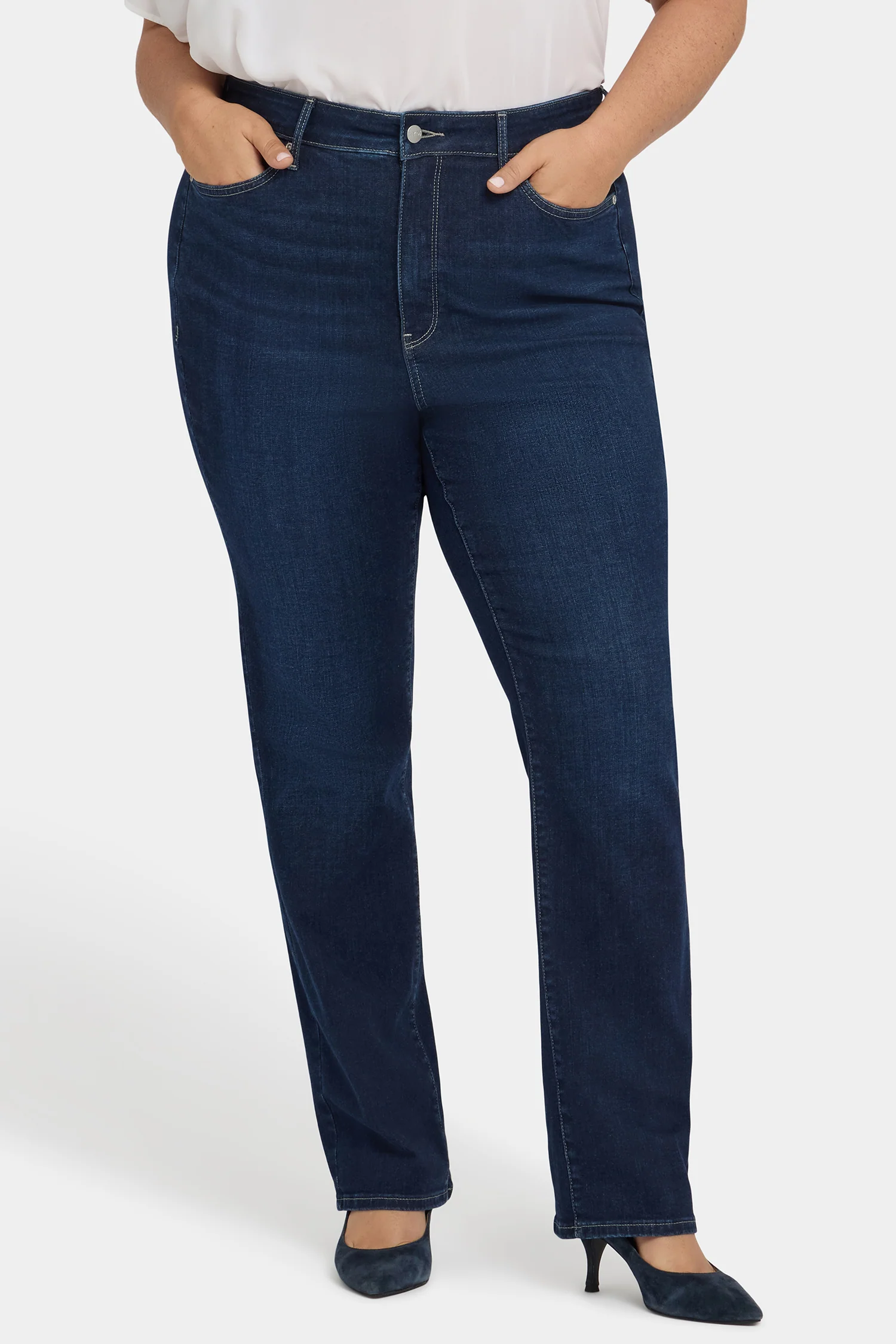 Marilyn Straight Jeans In Plus Size - Midnight Breeze - Image 3