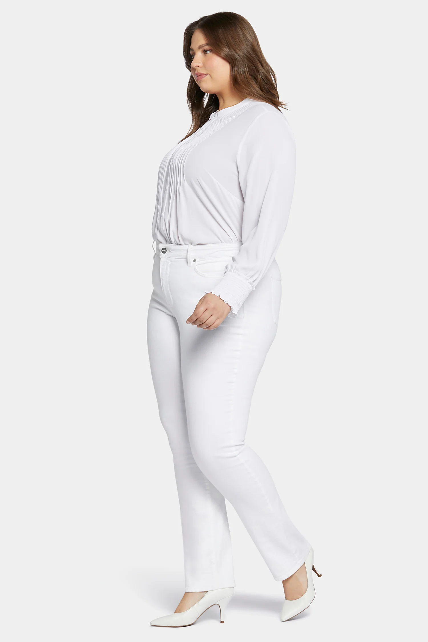 Marilyn Straight Jeans In Plus Size - Optic White - Image 5