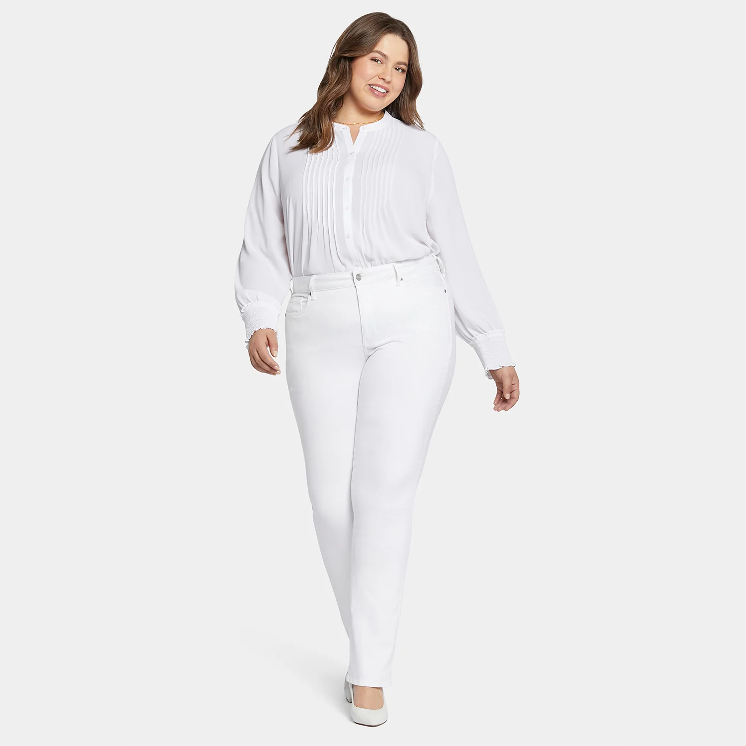 Marilyn Straight Jeans In Plus Size - Optic White - Image 8