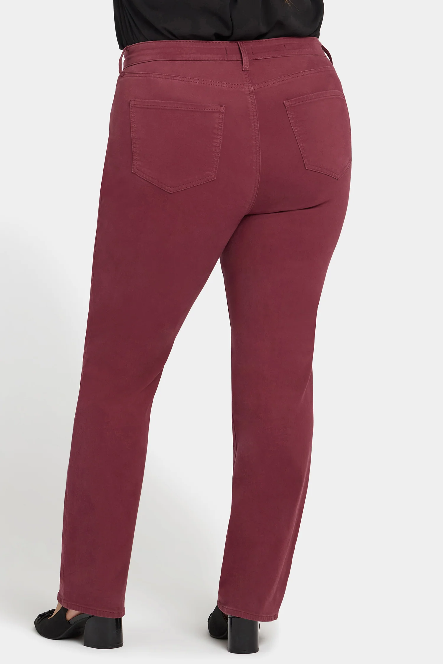 Marilyn Straight Jeans In Plus Size - True Burgundy - Image 3