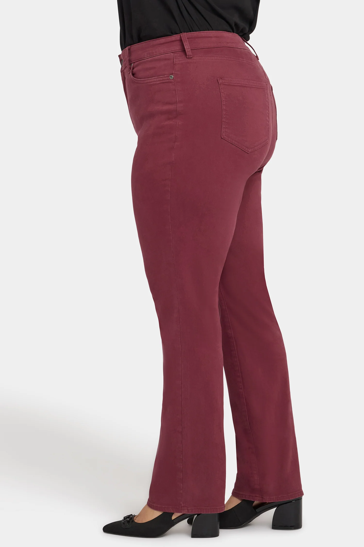 Marilyn Straight Jeans In Plus Size - True Burgundy - Image 4