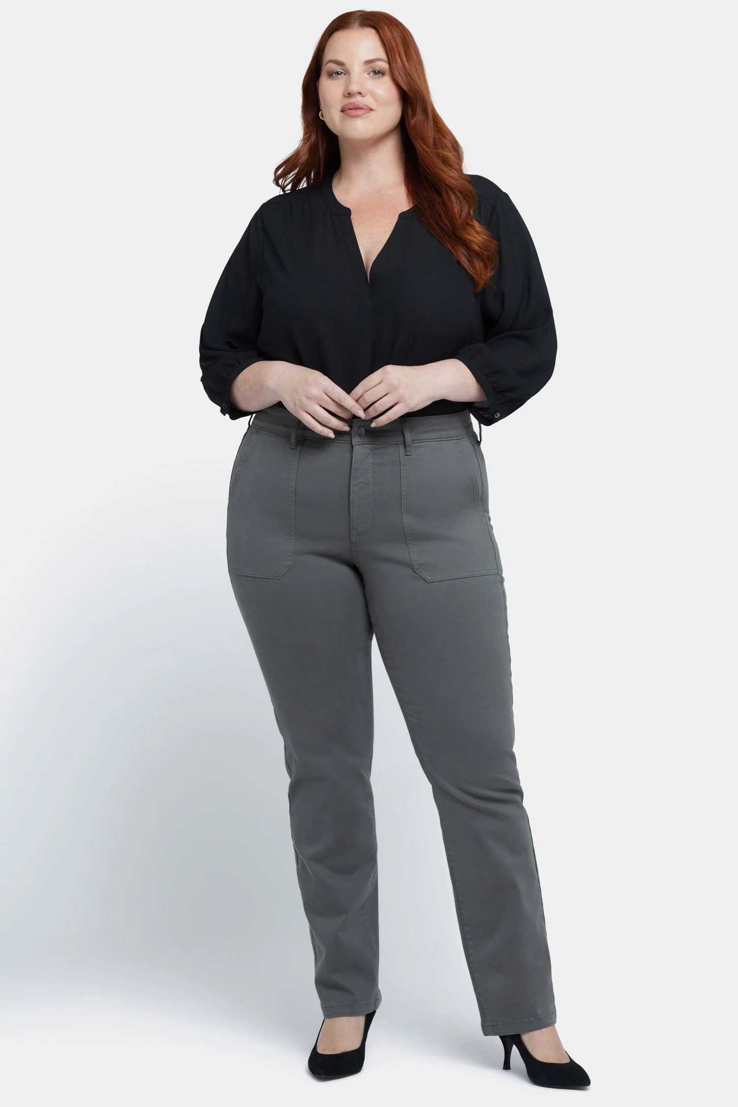 Marilyn Straight Jeans In Plus Size - Vine Leaf - Image 4