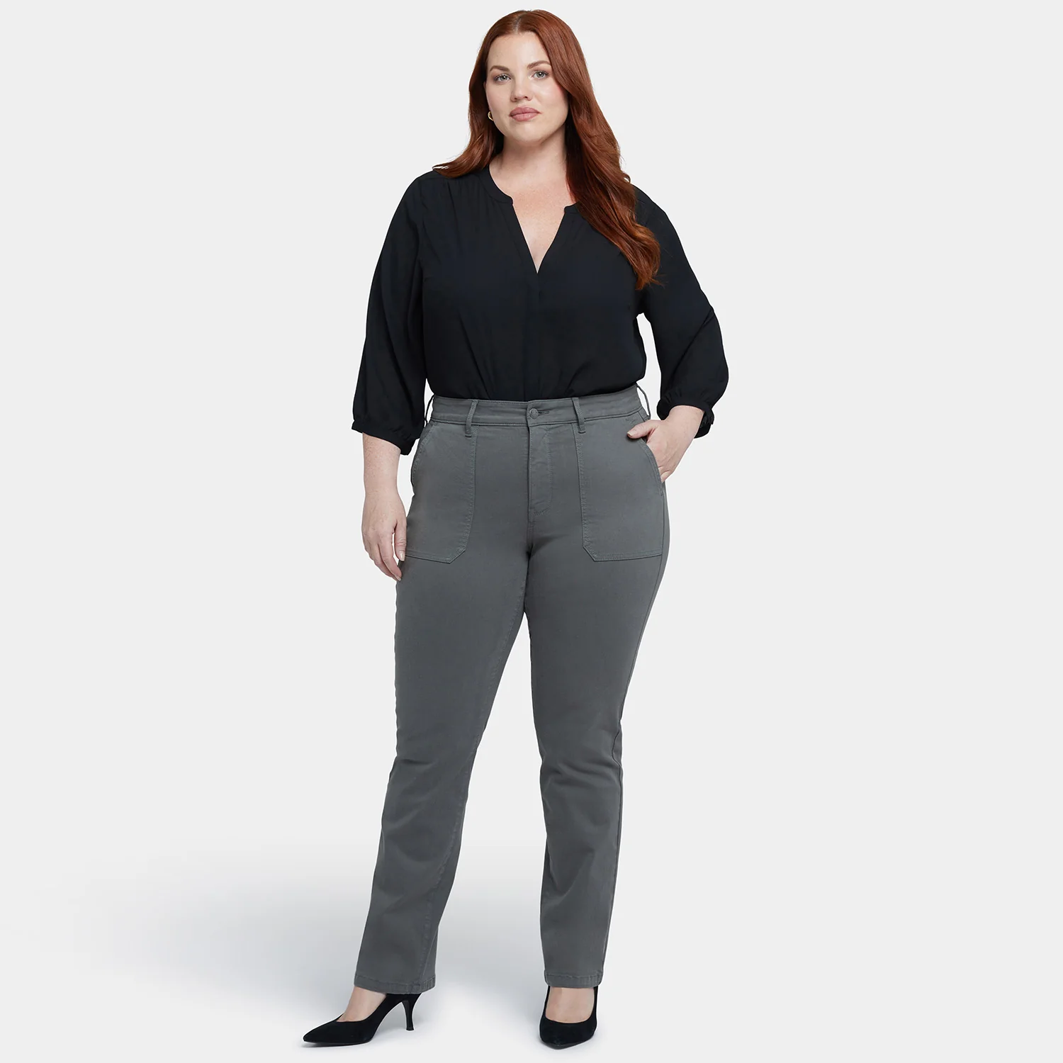 Marilyn Straight Jeans In Plus Size - Vine Leaf - Image 7