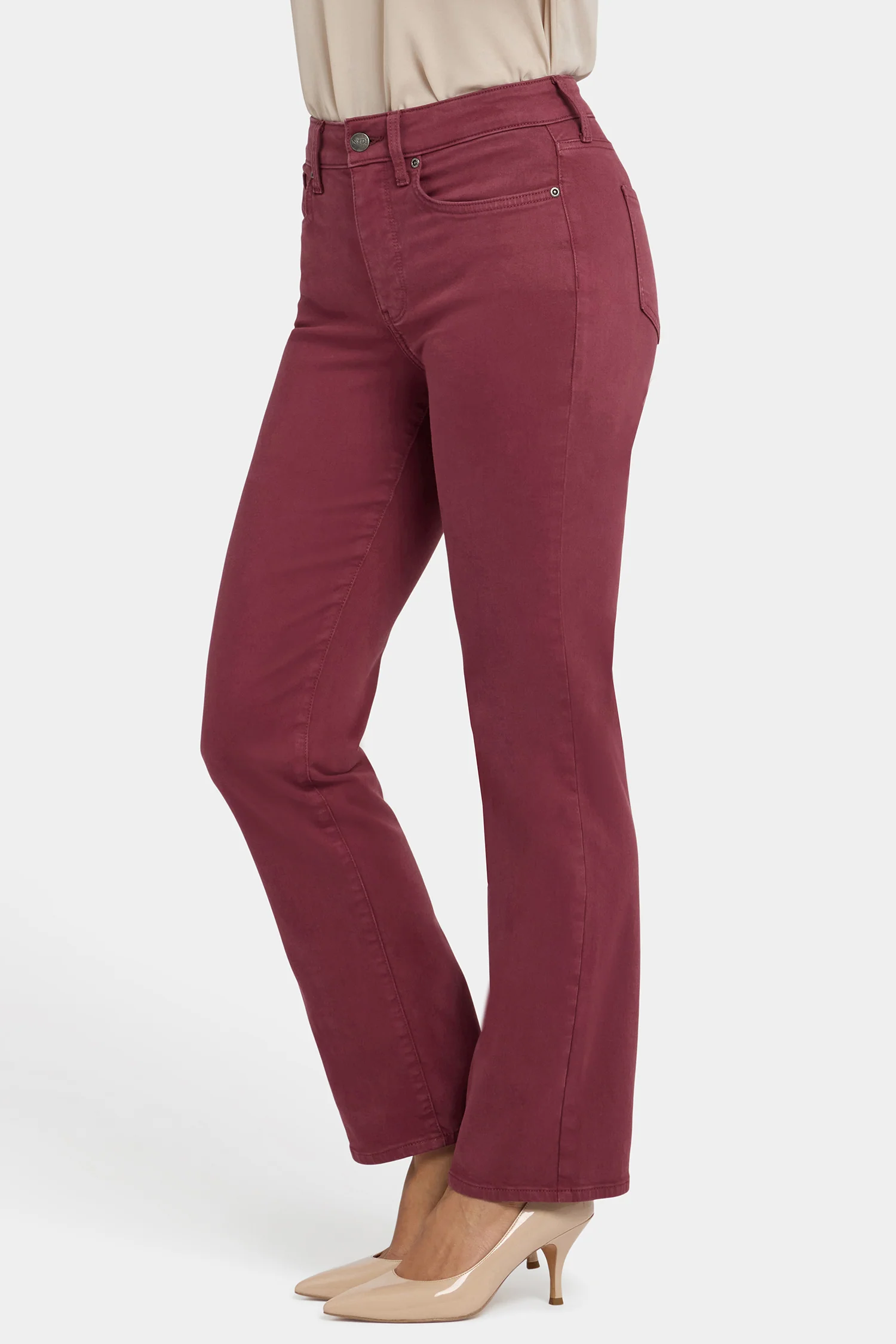 Marilyn Straight Jeans - True Burgundy - Image 3