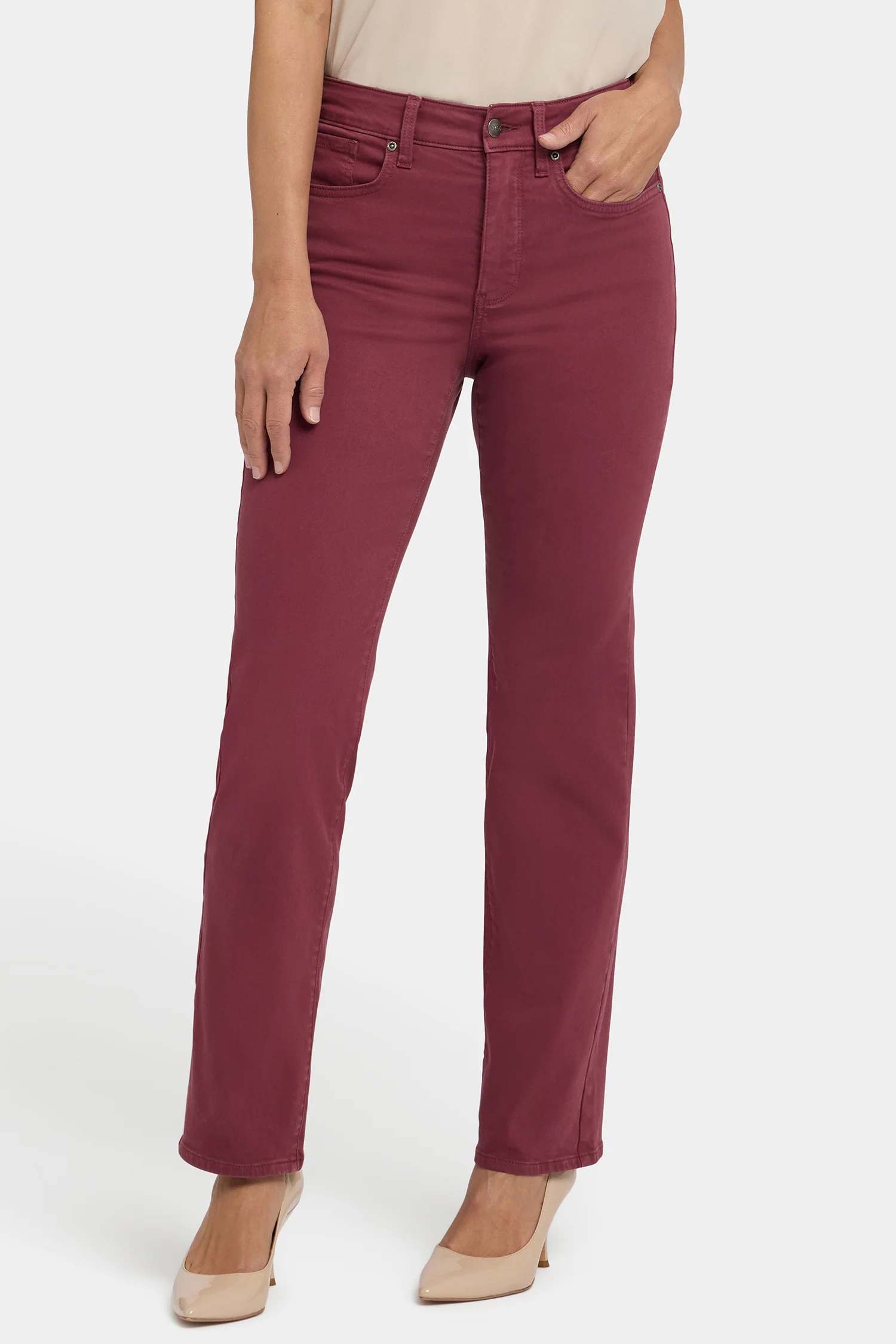 Marilyn Straight Jeans - True Burgundy - Image 4