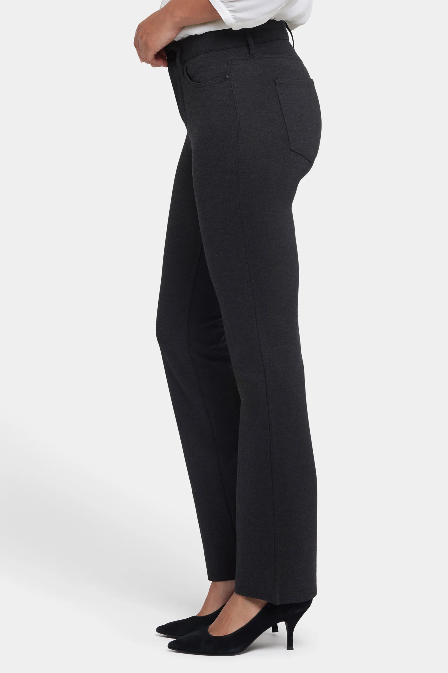 Marilyn Straight Pants - Charcoal Heathered - Image 3