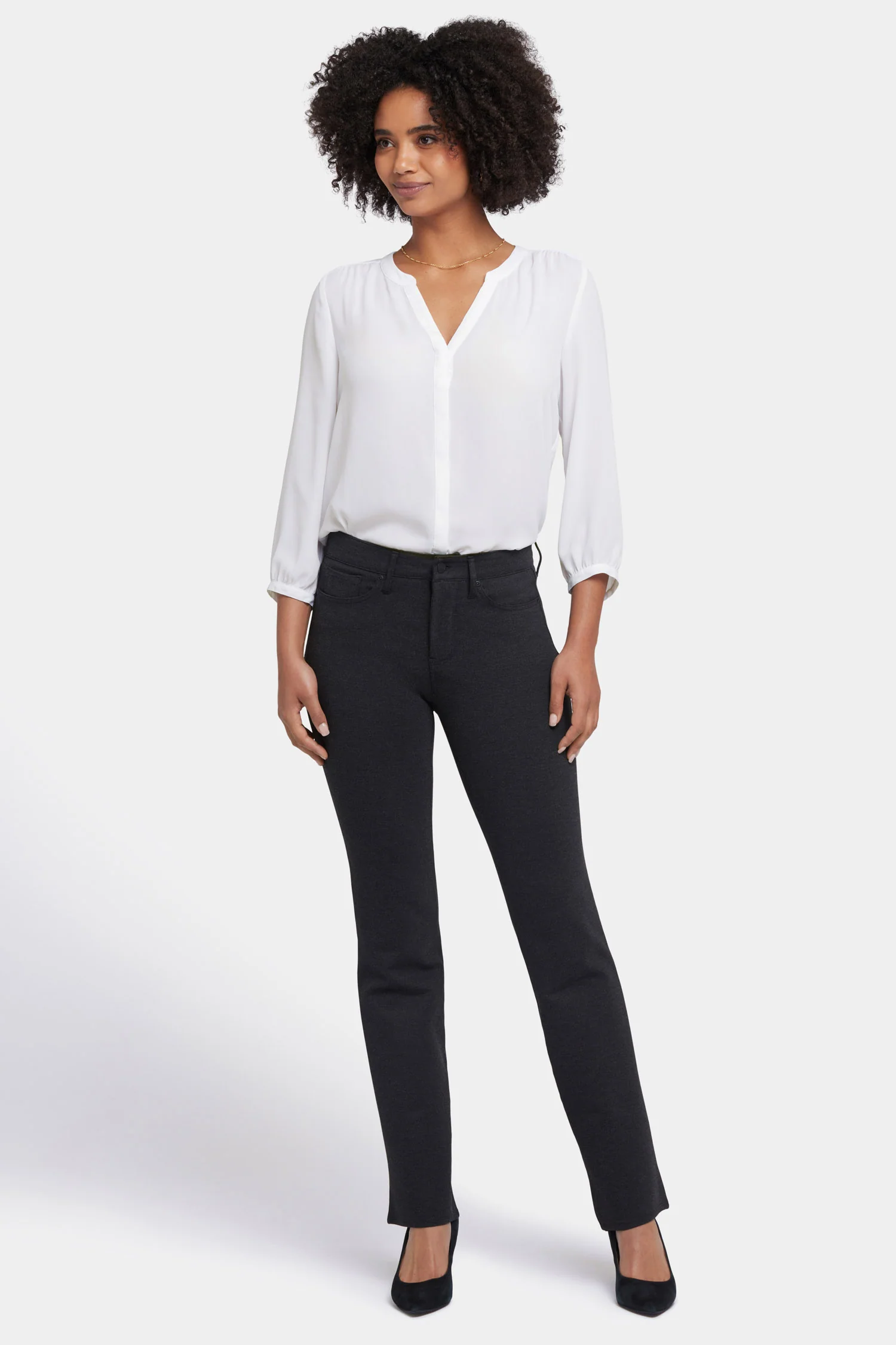 Marilyn Straight Pants - Charcoal Heathered - Image 4