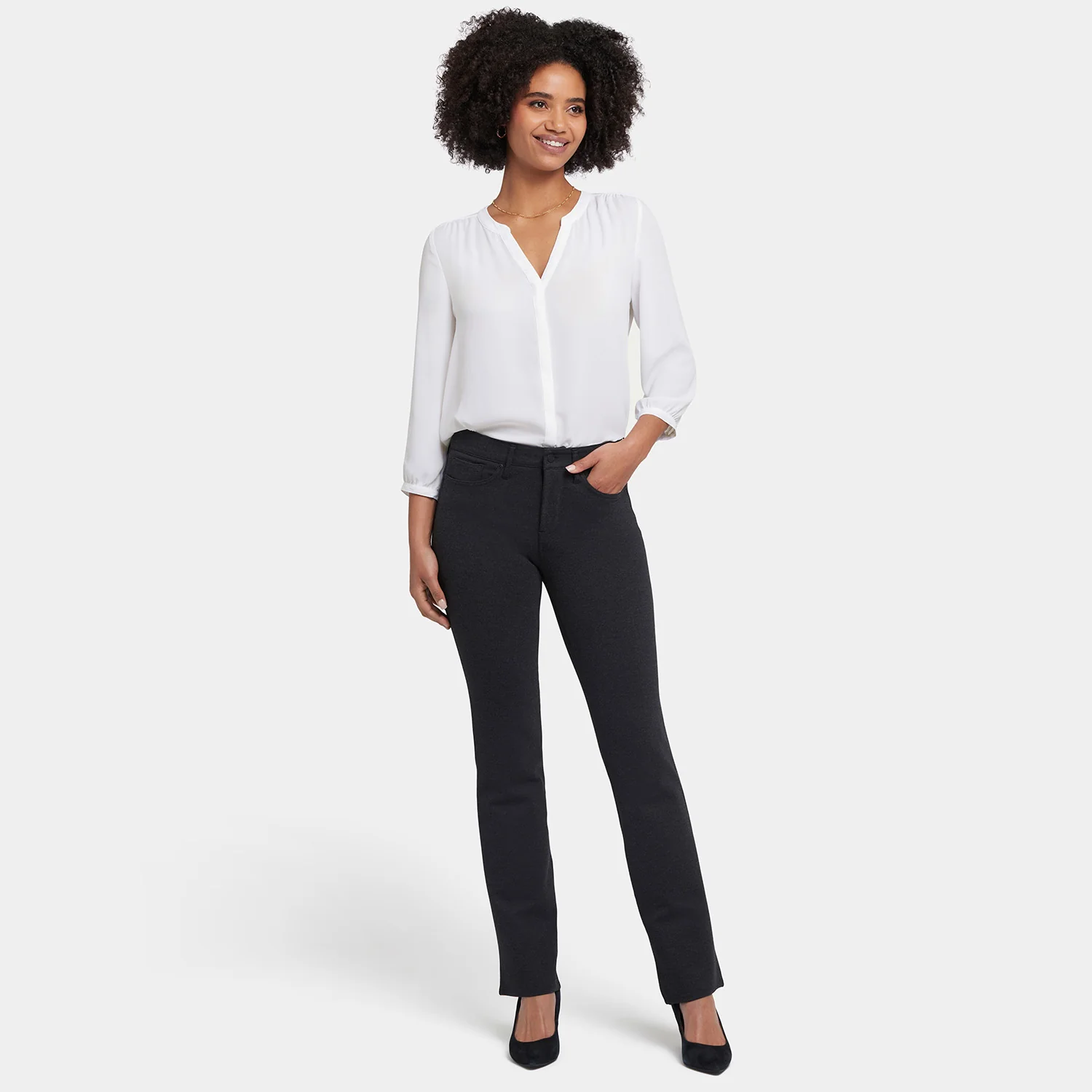 Marilyn Straight Pants - Charcoal Heathered - Image 7