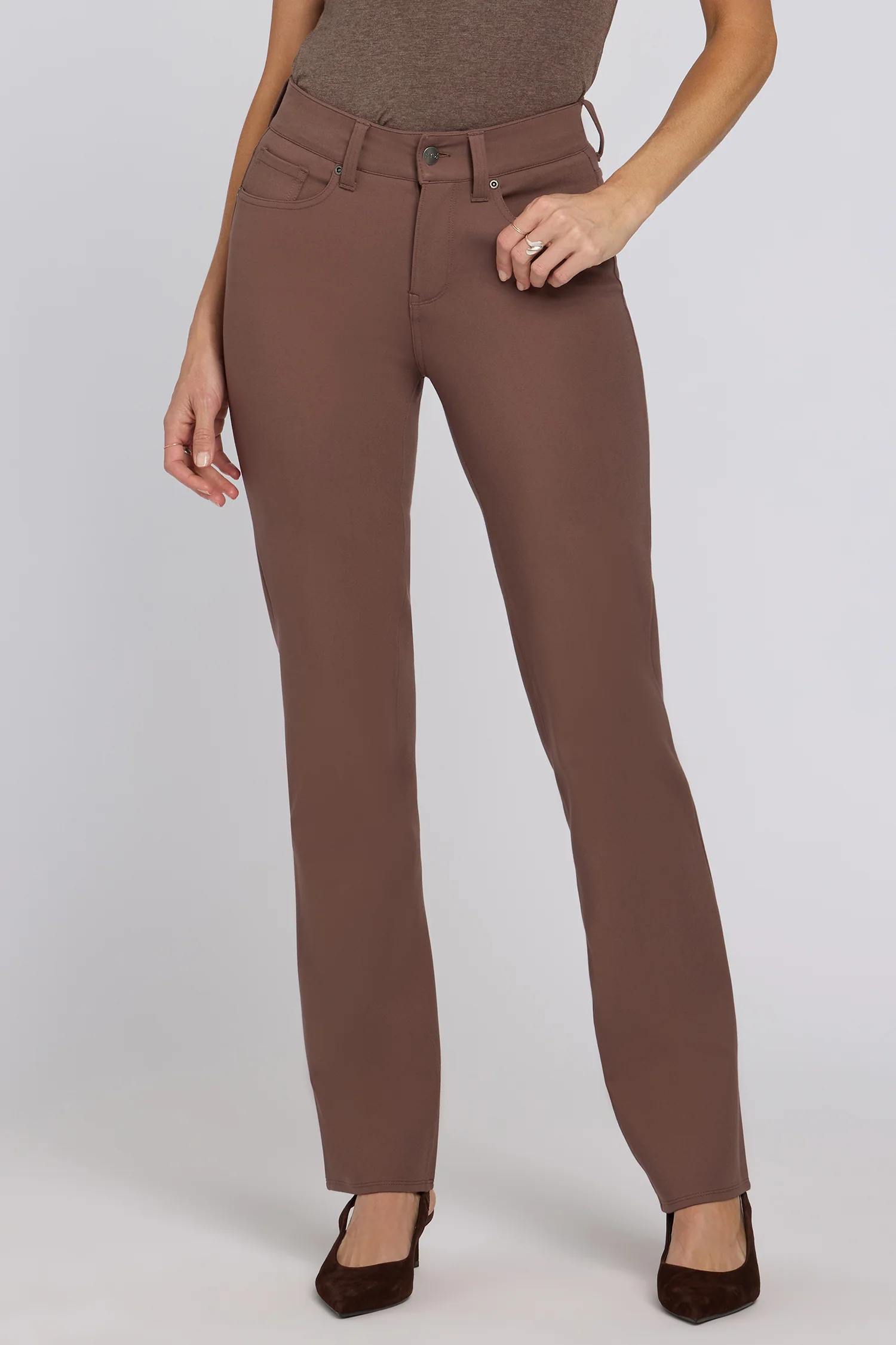 Marilyn Straight Pants - Deep Taupe - Image 5