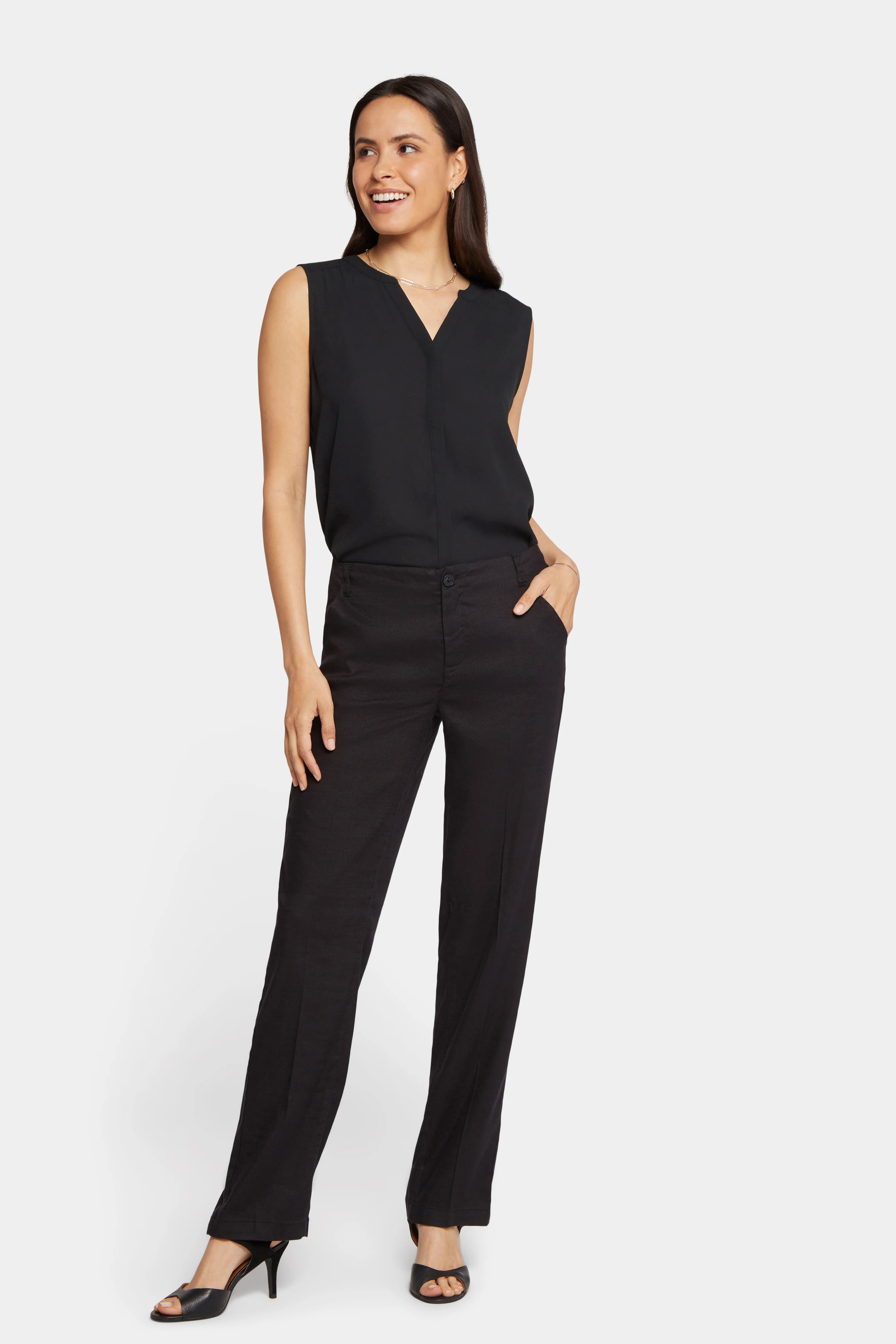 Marilyn Straight Pants In Petite - Black - Image 4