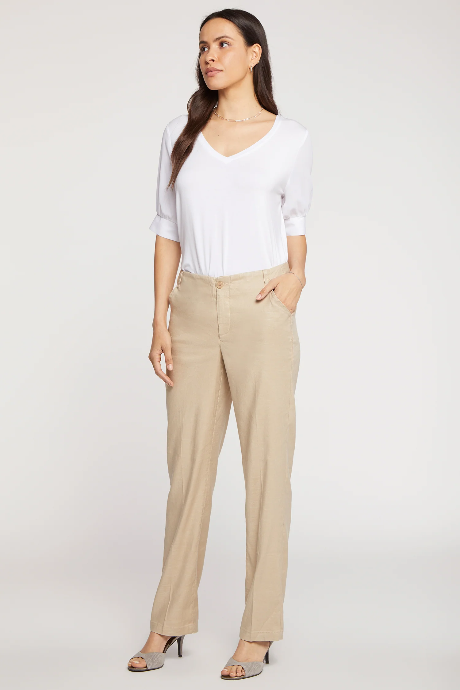 Marilyn Straight Pants In Petite - Feather - Image 6