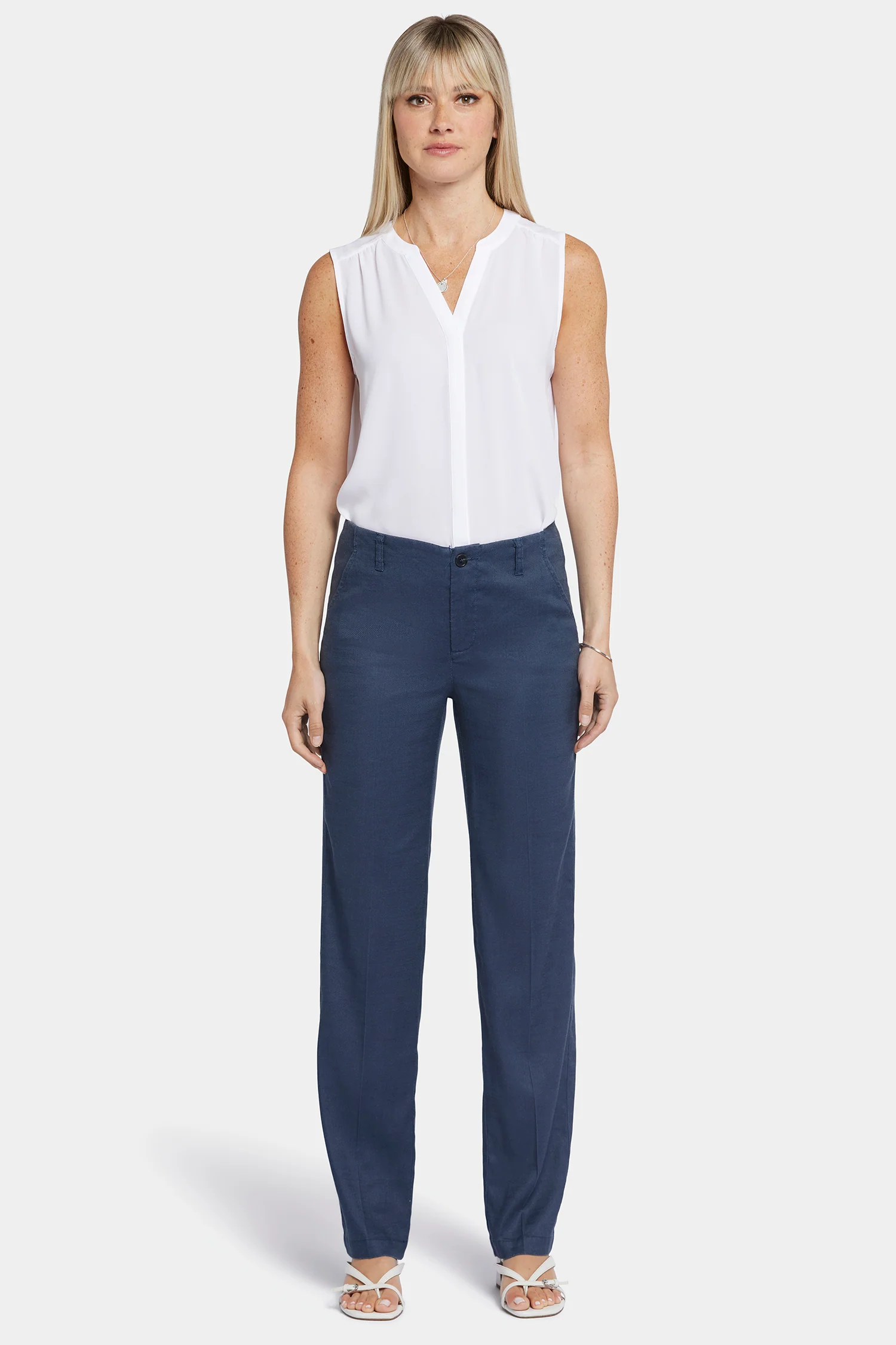Marilyn Straight Pants In Petite - Oxford Navy - Image 4