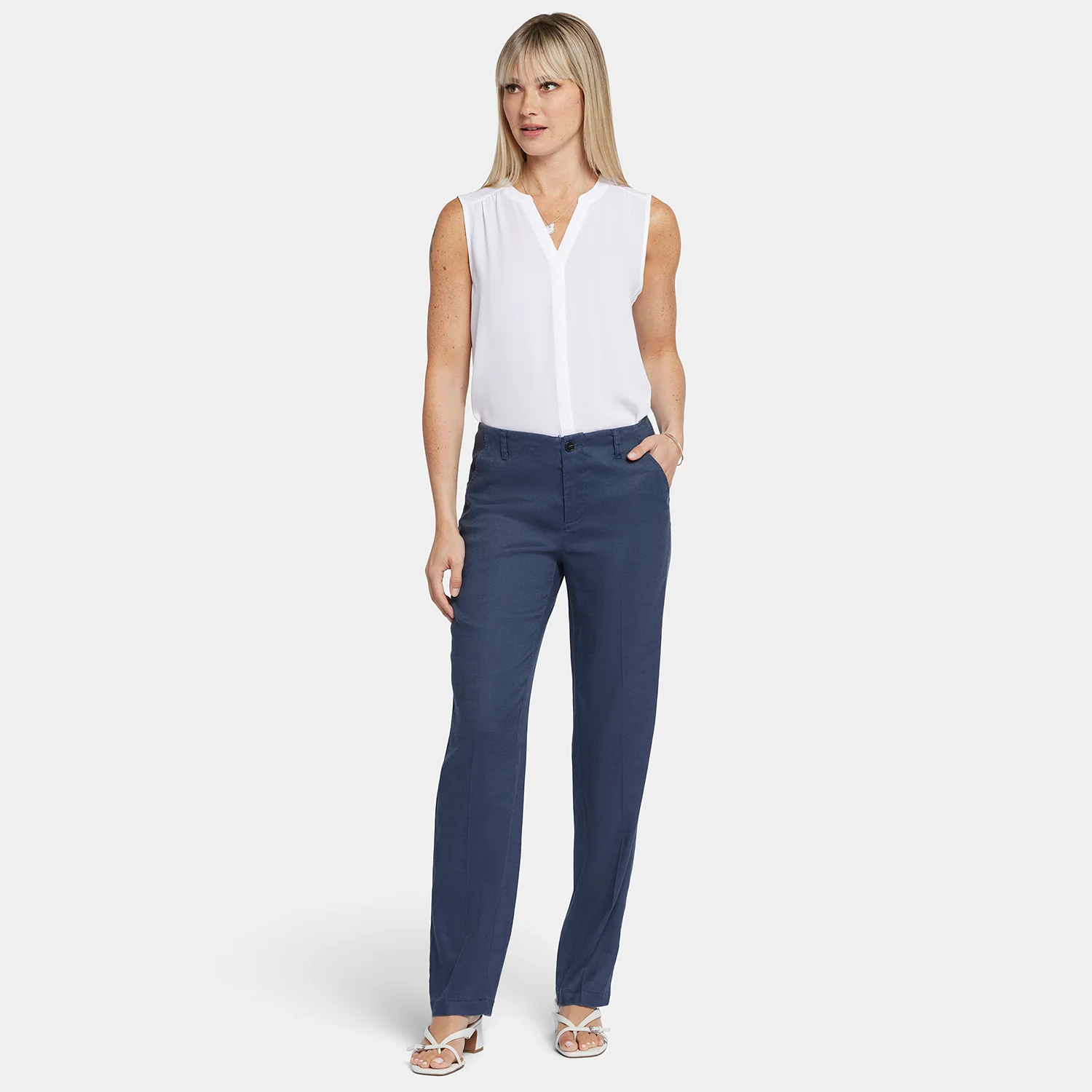 Marilyn Straight Pants In Petite - Oxford Navy - Image 7