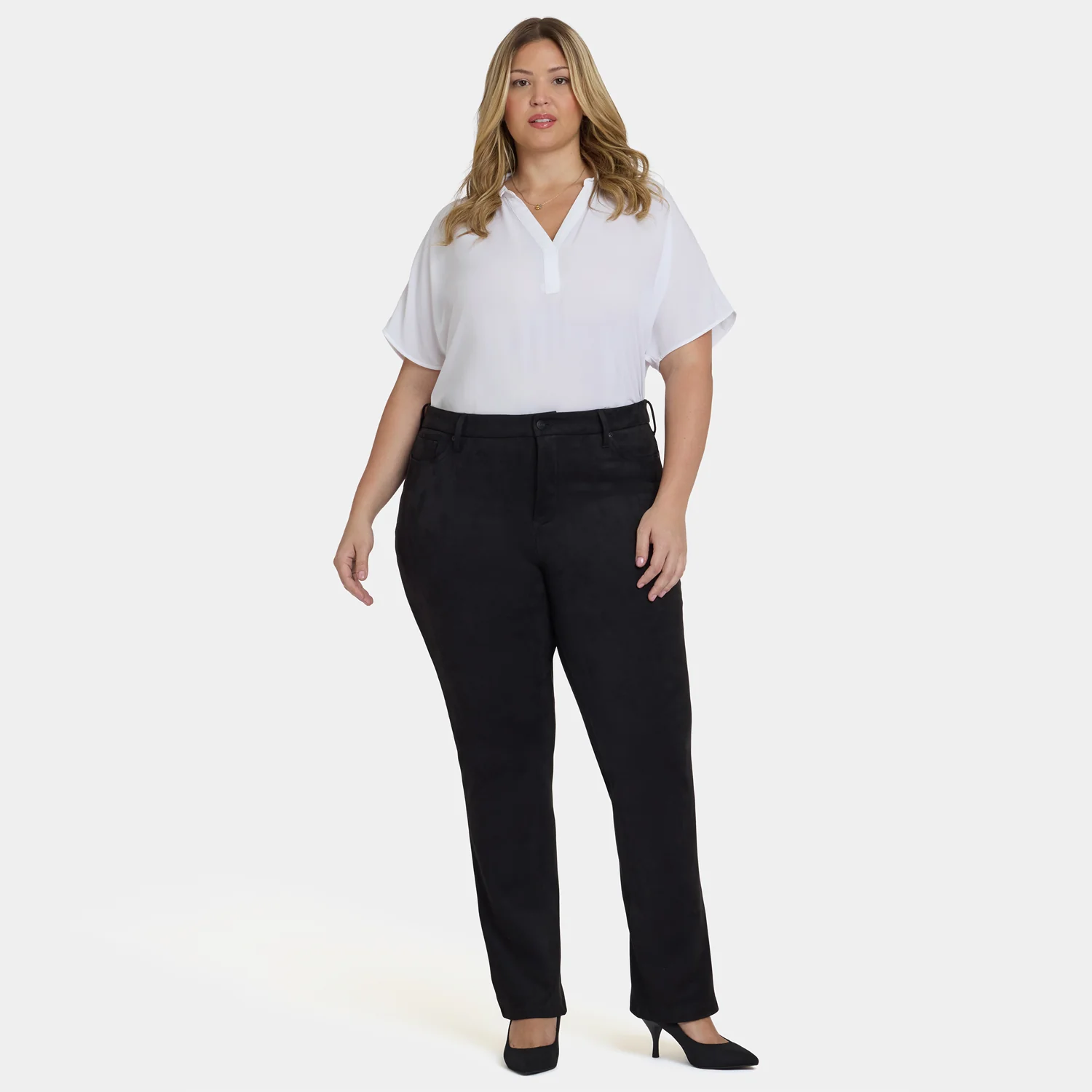 Marilyn Straight Pants In Plus Size - Black - Image 6