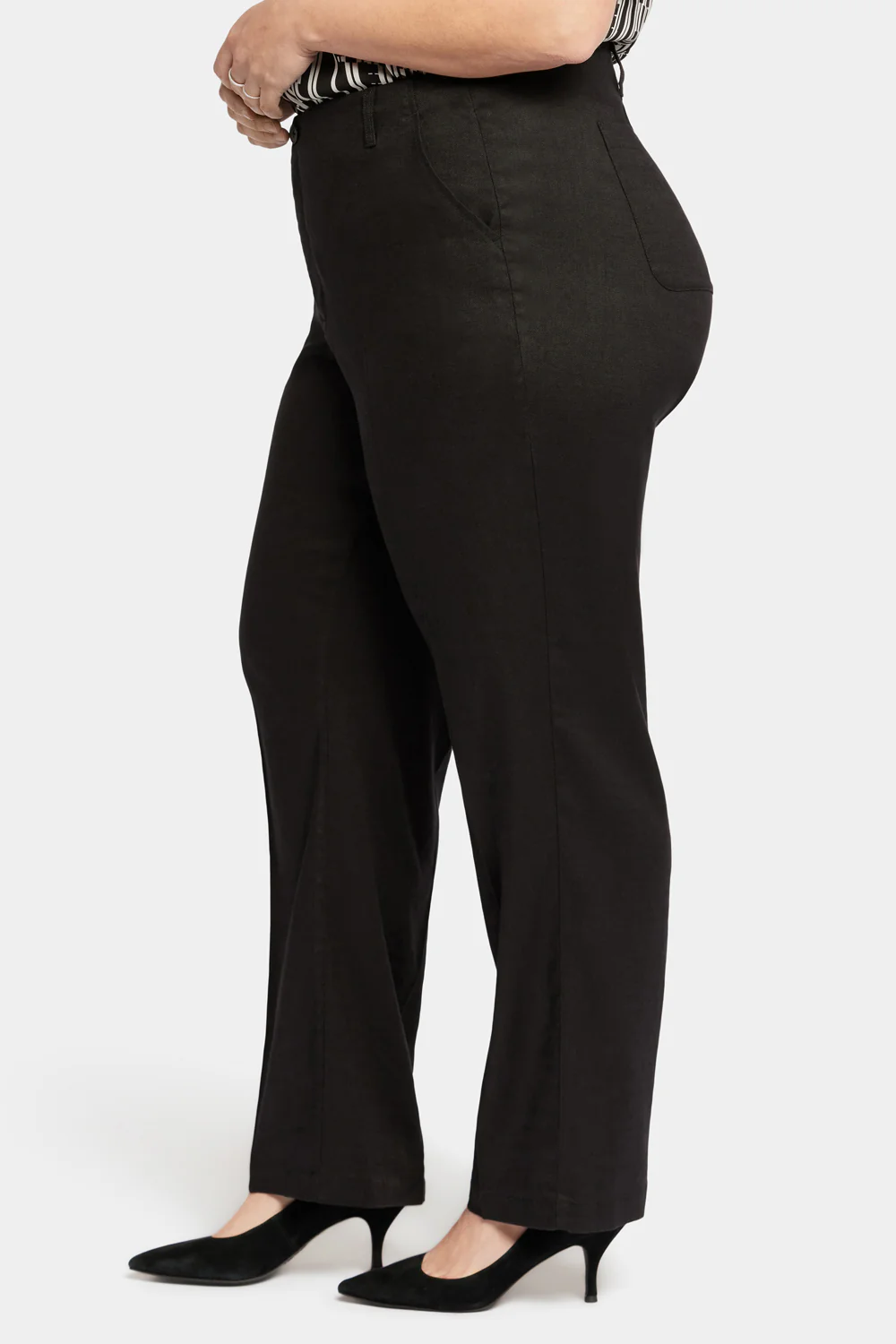 Marilyn Straight Pants In Plus Size - Black - Image 3