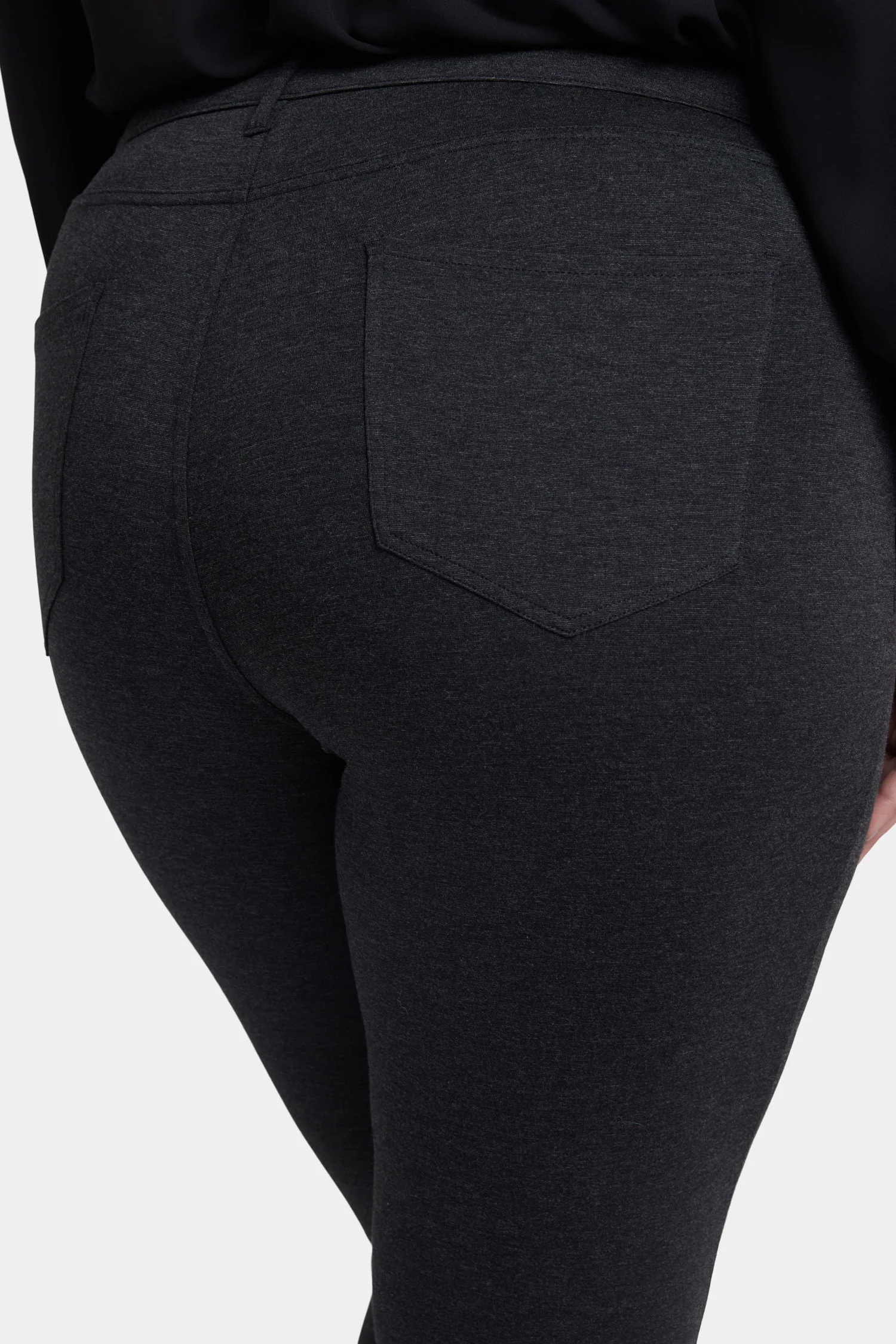 Marilyn Straight Pants In Plus Size - Charcoal Heathered - Image 6