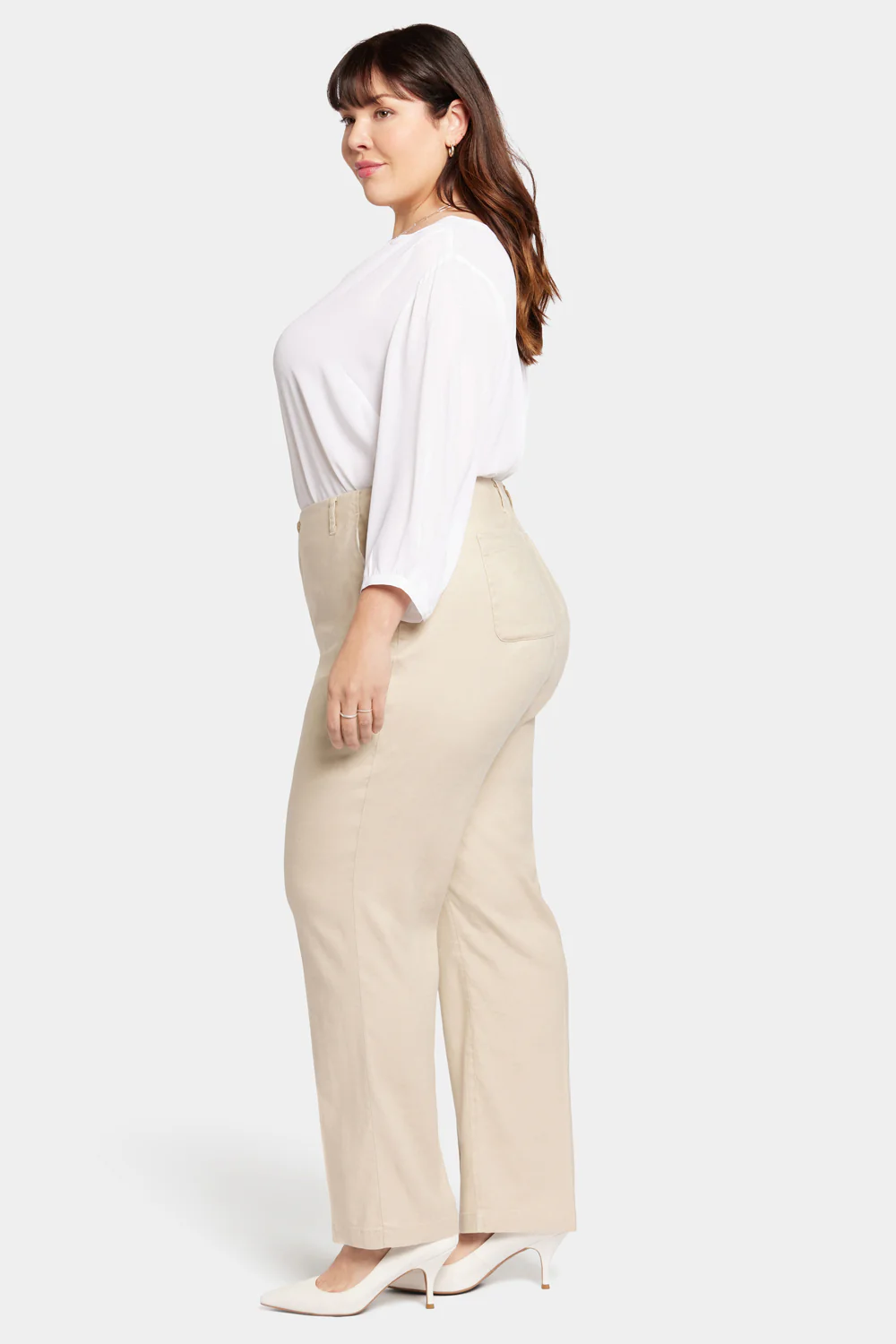Marilyn Straight Pants In Plus Size - Feather - Image 5