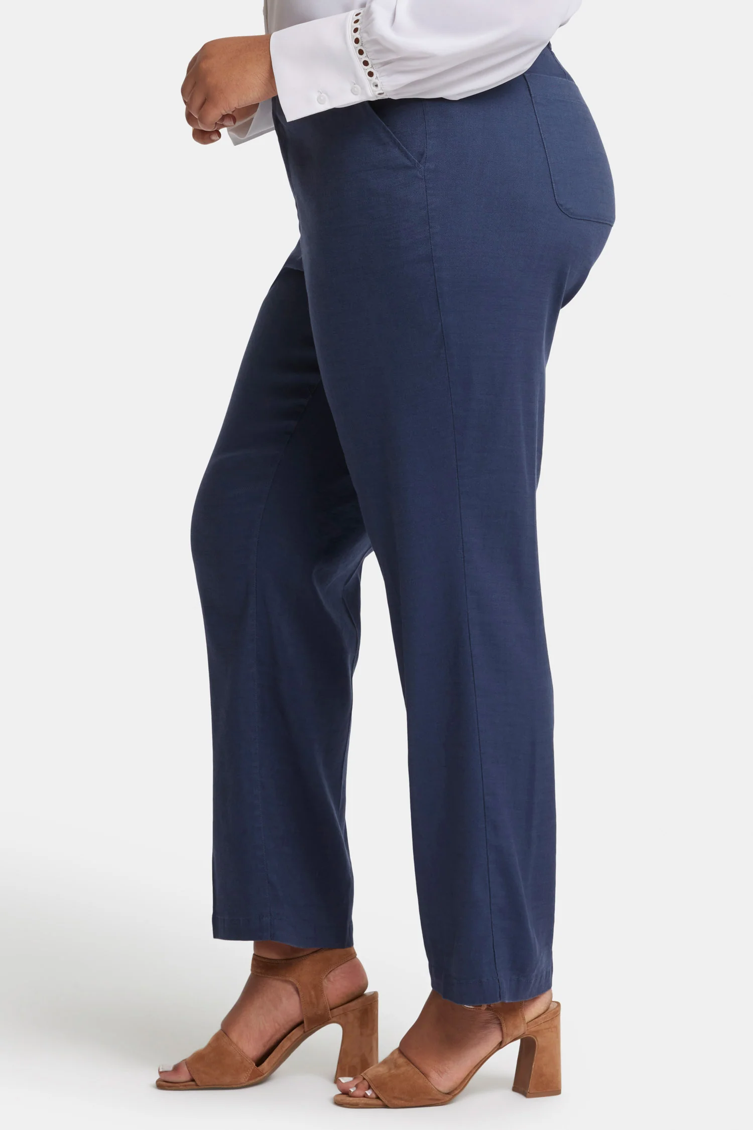 Marilyn Straight Pants In Plus Size - Oxford Navy - Image 3