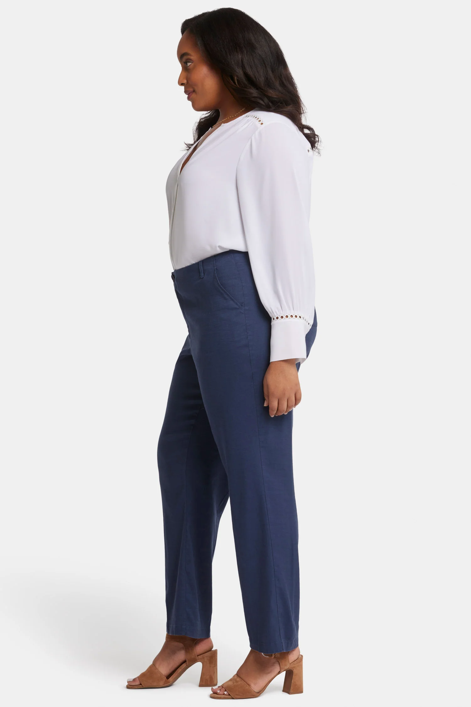 Marilyn Straight Pants In Plus Size - Oxford Navy - Image 5