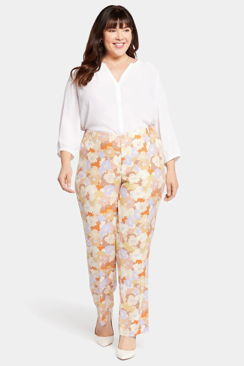 Marilyn Straight Pants In Plus Size - Sunset Grove - Image 4