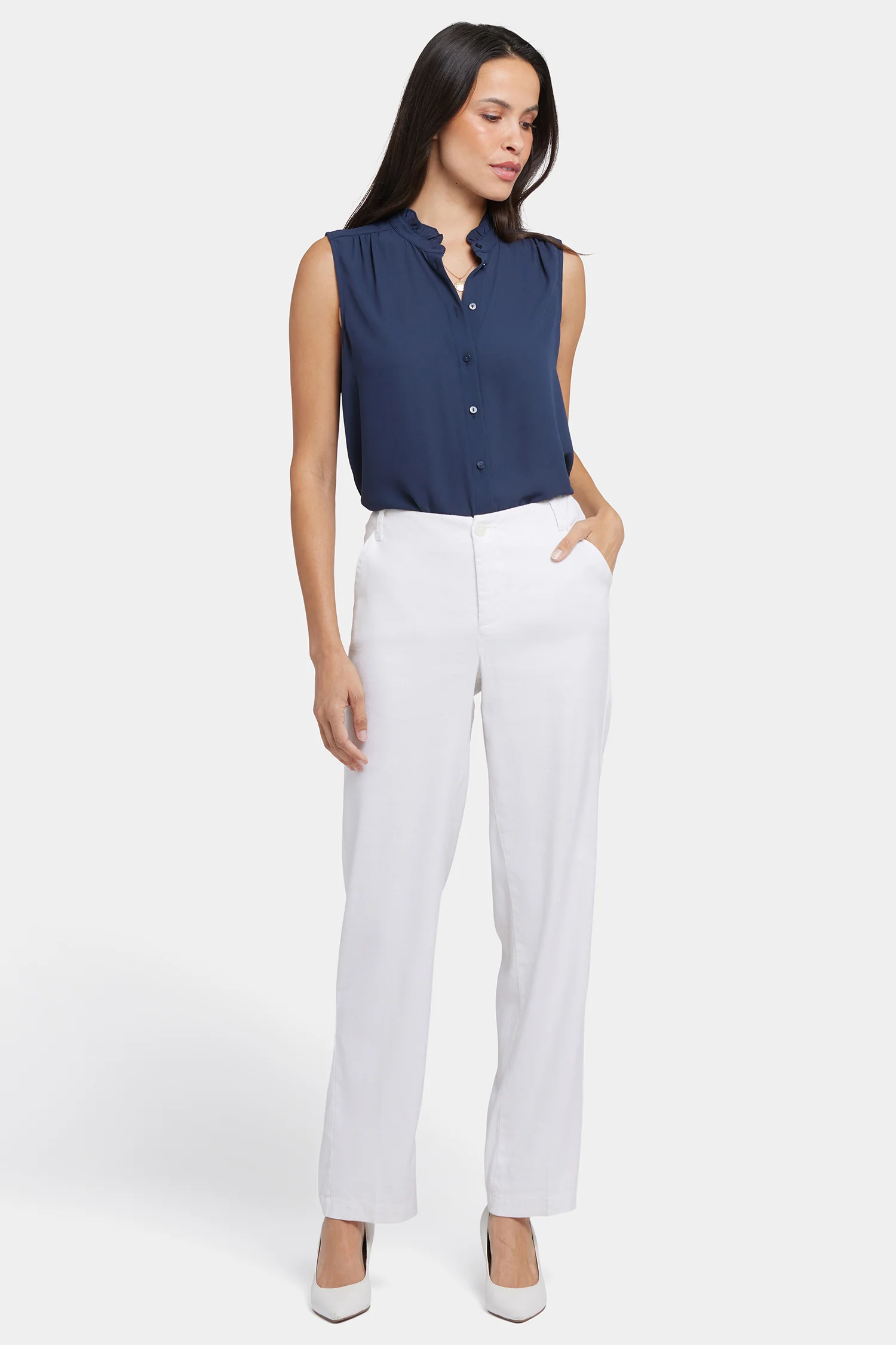 Marilyn Straight Pants - Optic White - Image 4