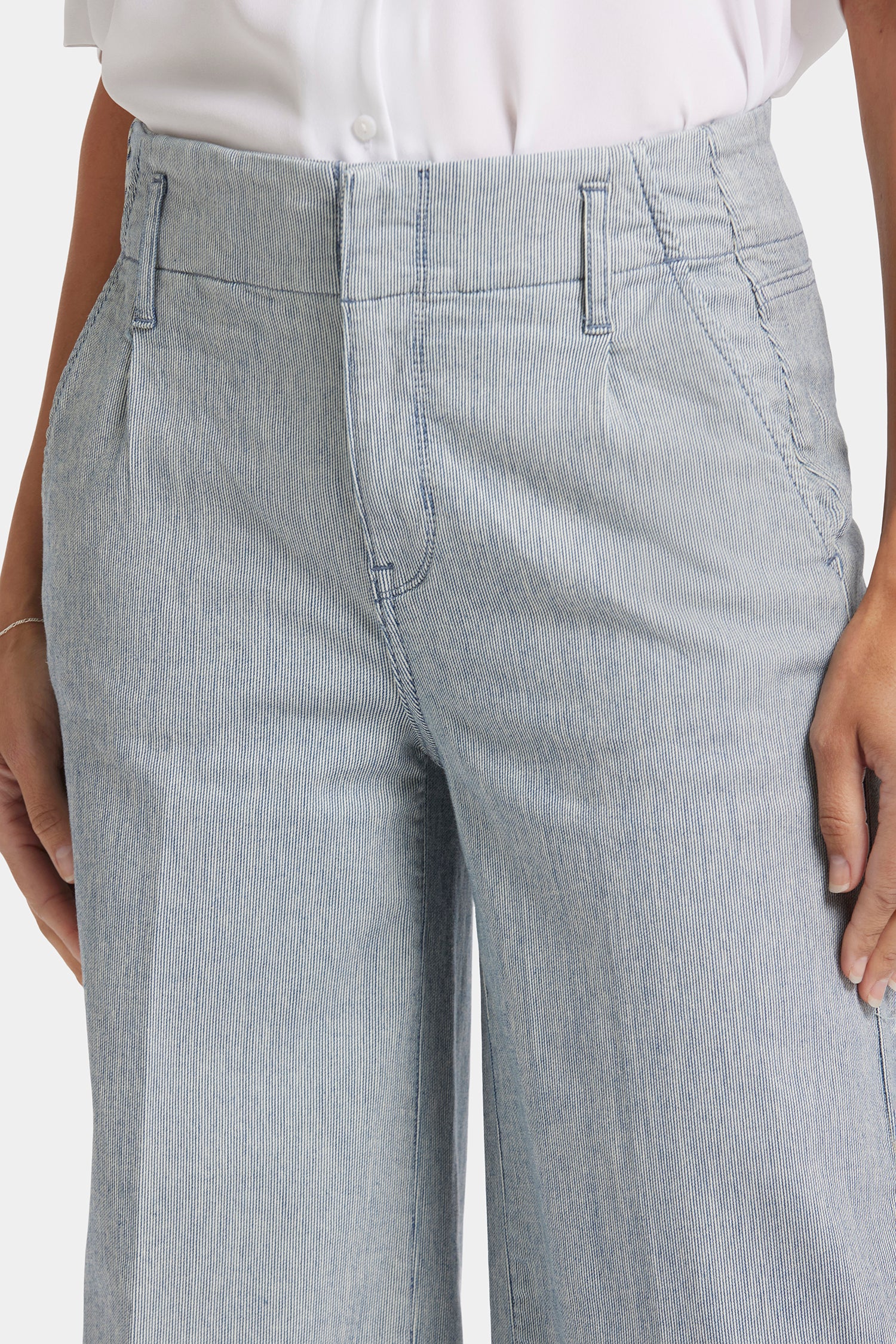 Mona Wide Leg Trouser Ankle Jeans - Canyon River Stripe - Image 6