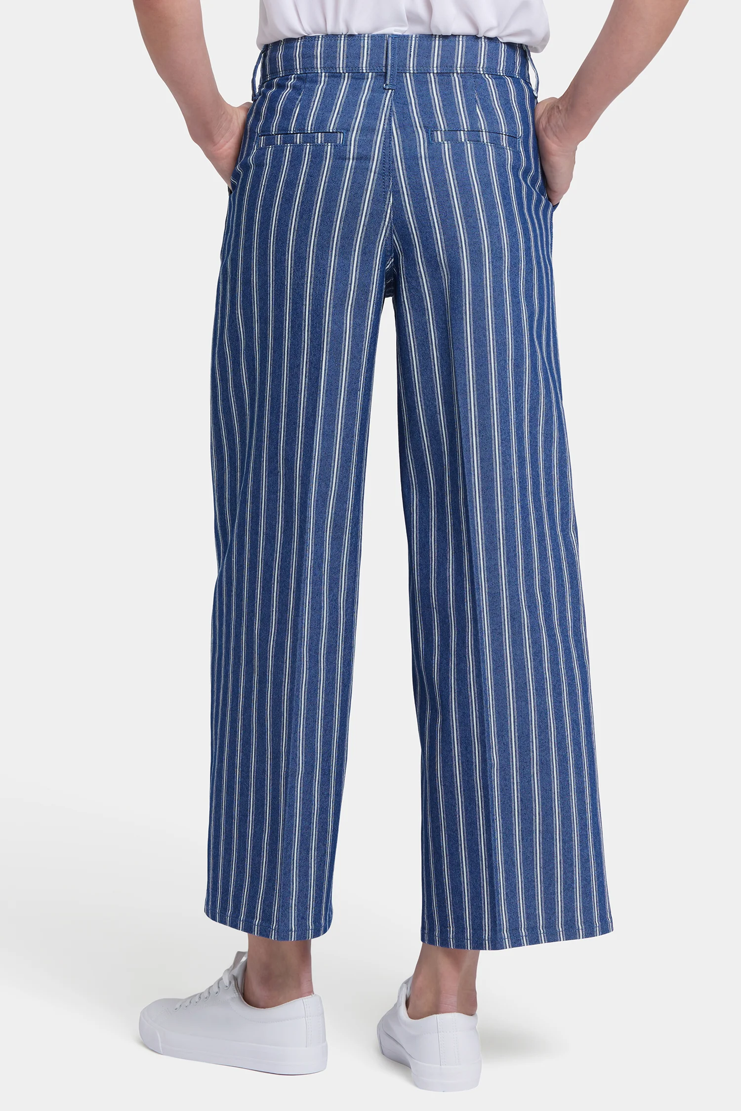 Mona Wide Leg Trouser Ankle Jeans - Huelva Stripe - Image 2