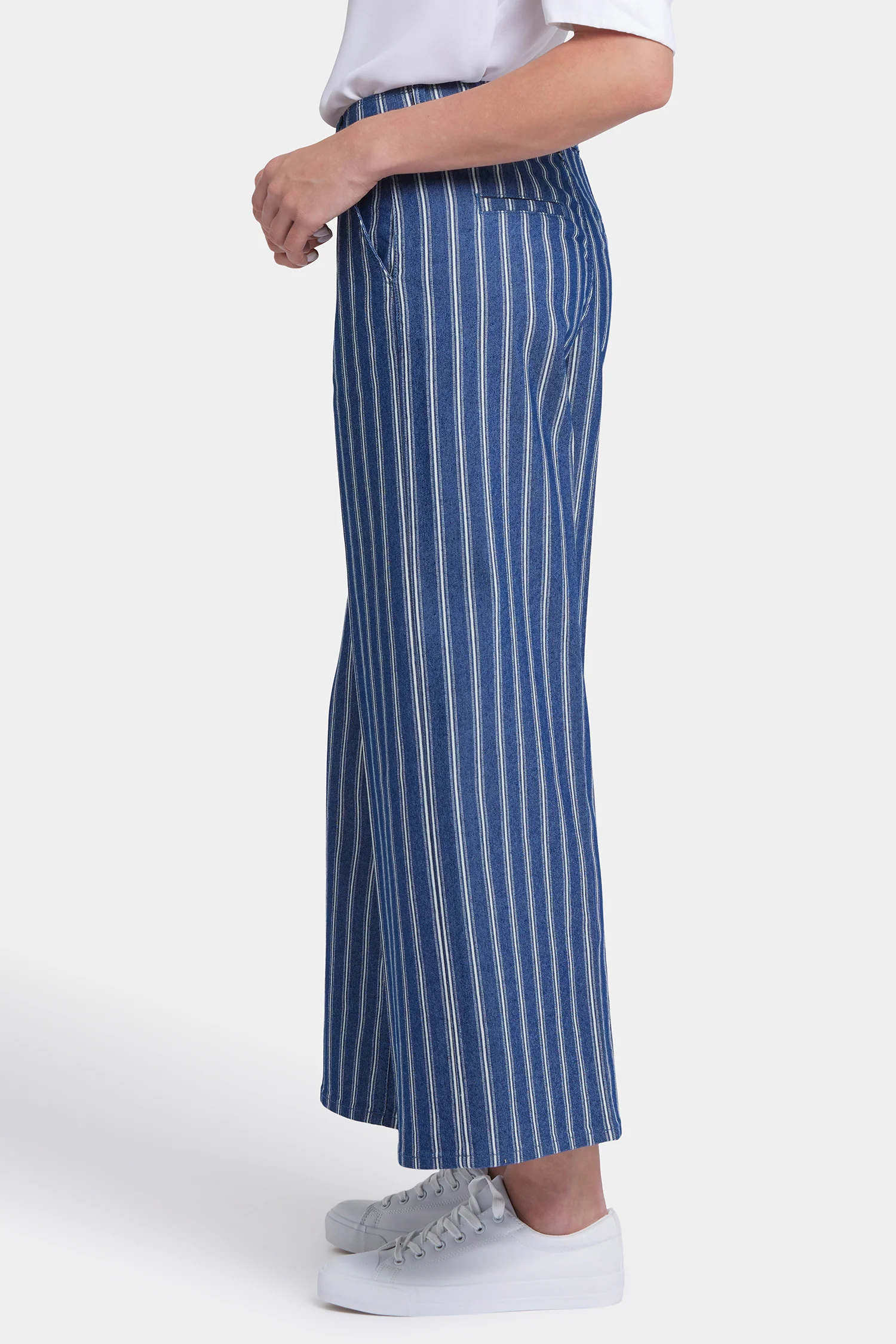Mona Wide Leg Trouser Ankle Jeans - Huelva Stripe - Image 3