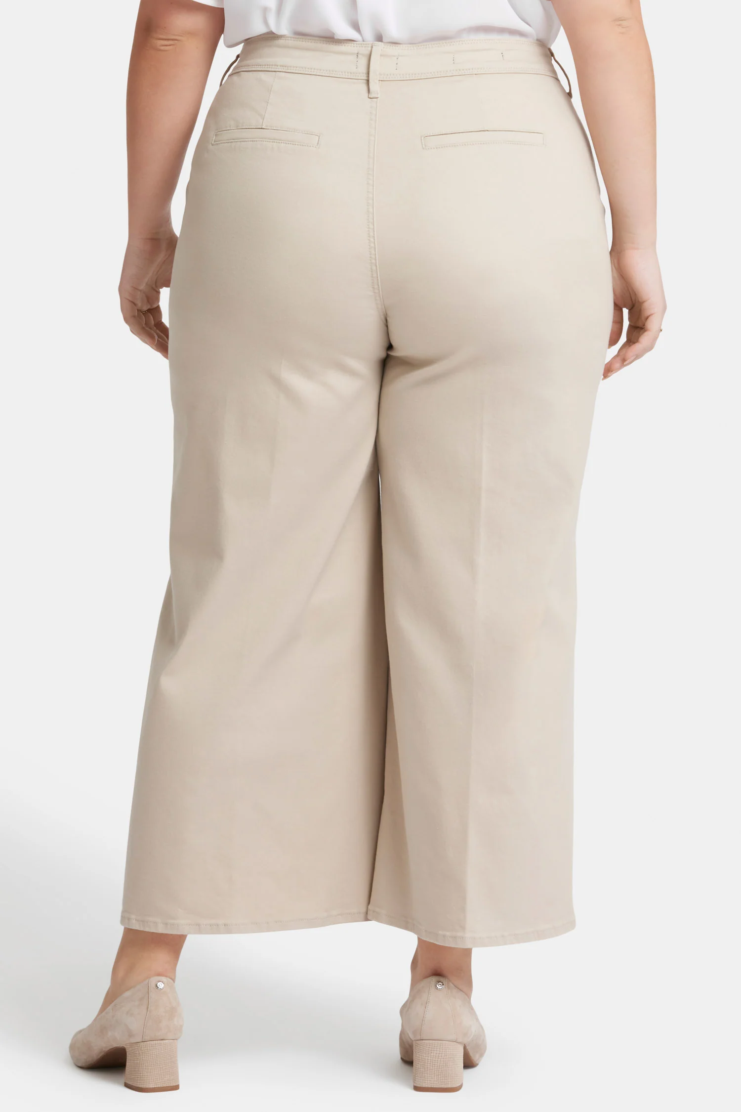 Mona Wide Leg Trouser Ankle Jeans In Plus Size - Feather - Image 2