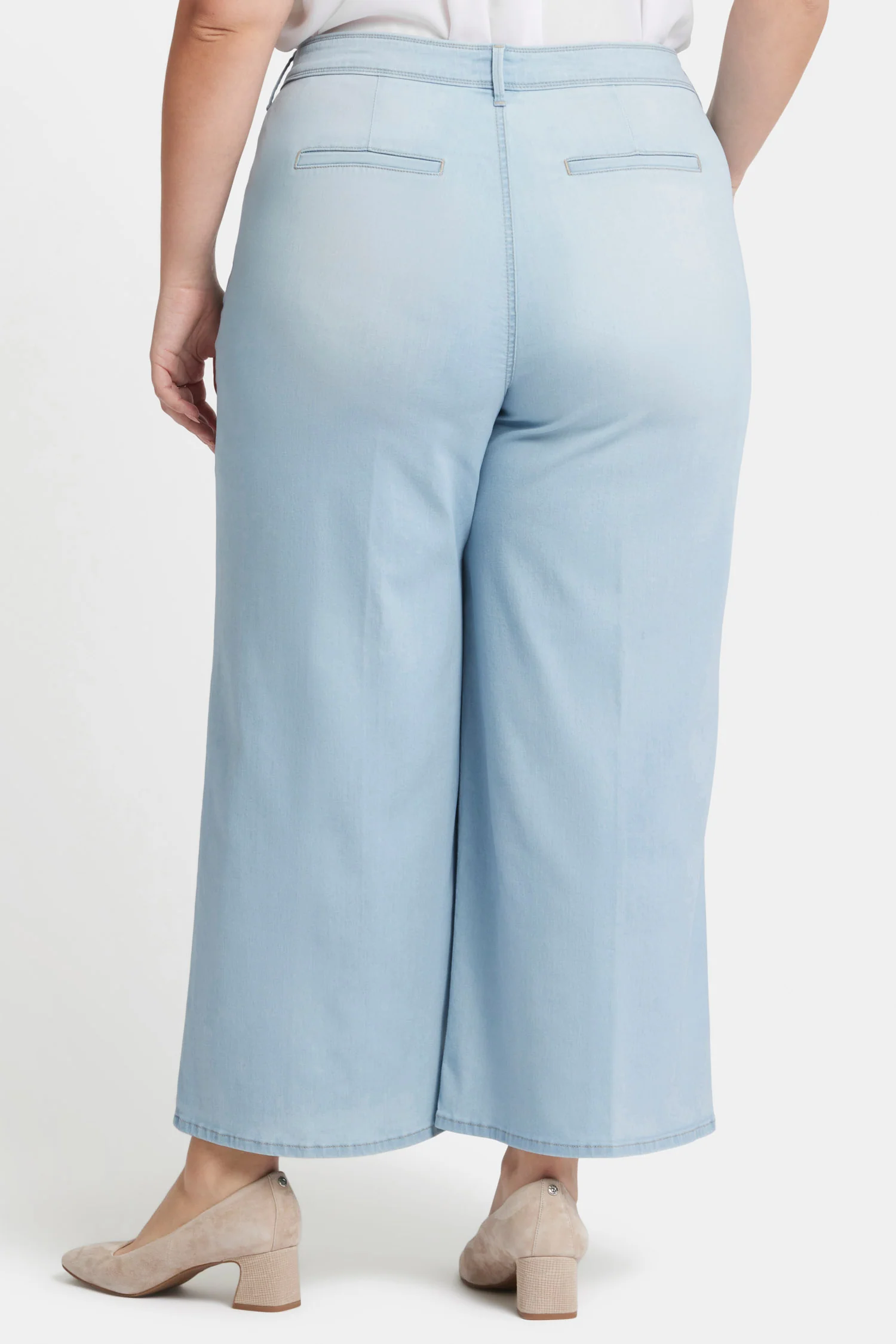 Mona Wide Leg Trouser Ankle Jeans In Plus Size - Oceanfront - Image 2